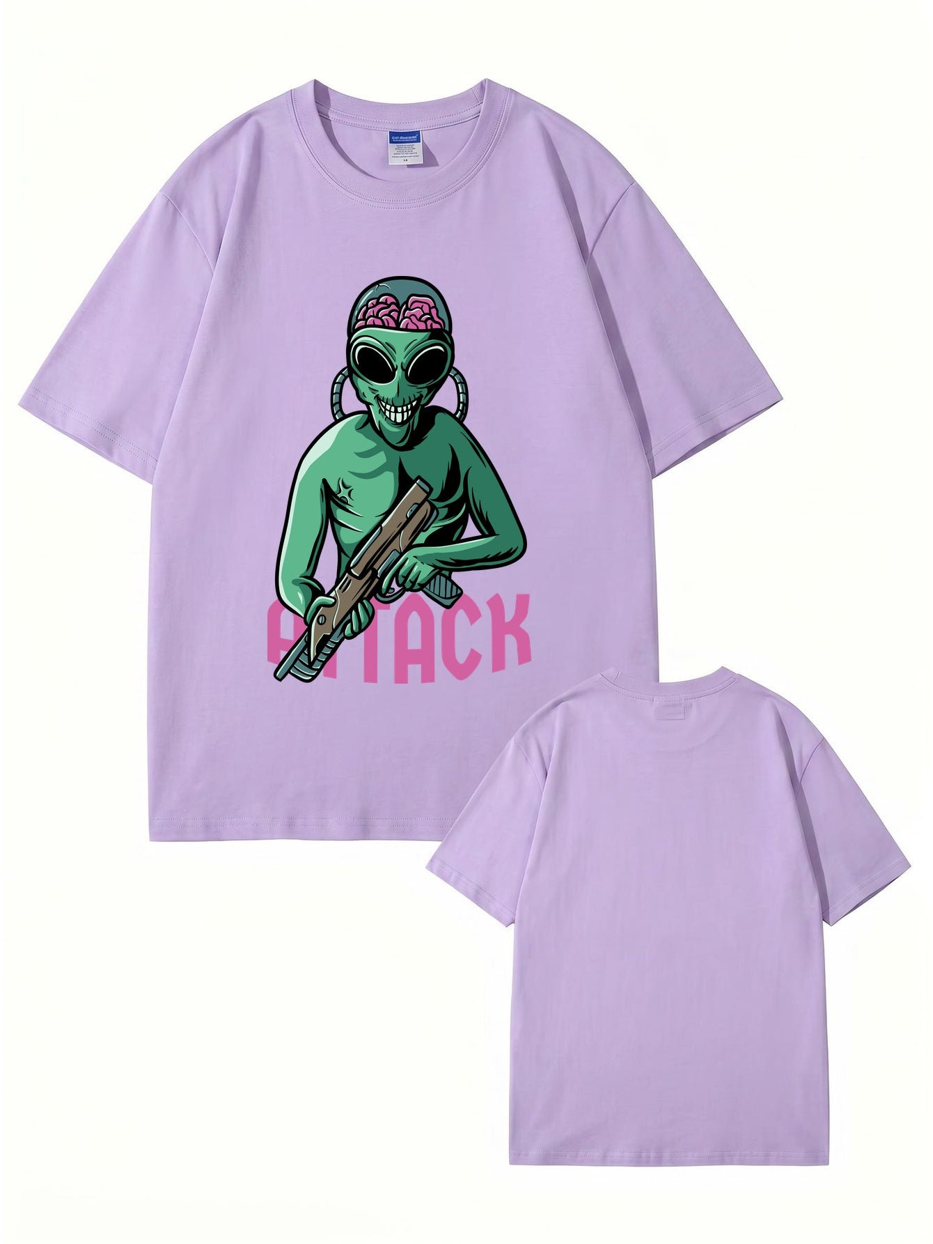 Alien Attack Graphic Print T-Shirt - Sci-Fi Unisex Cotton Tee