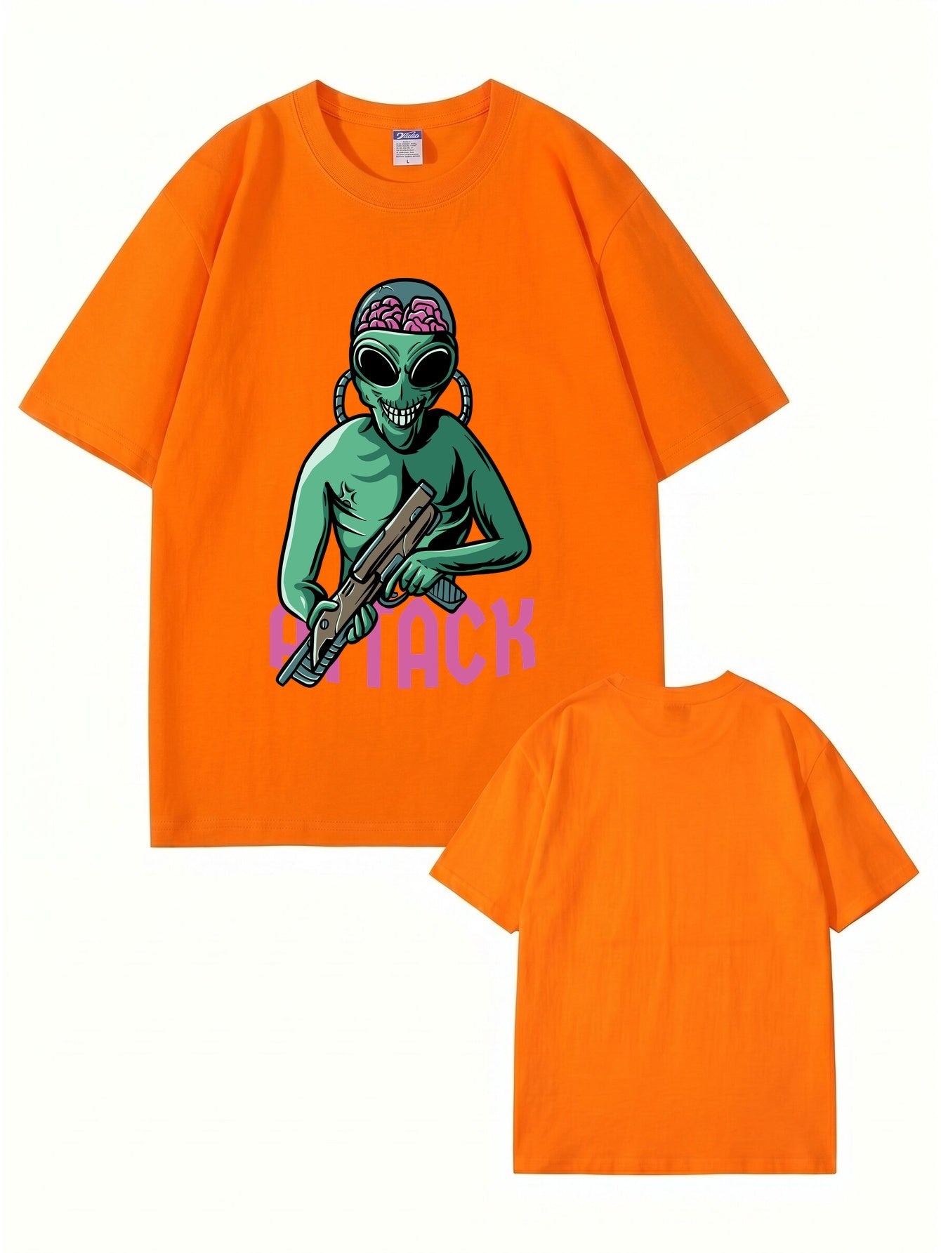 Alien Attack Graphic Print T-Shirt - Sci-Fi Unisex Cotton Tee