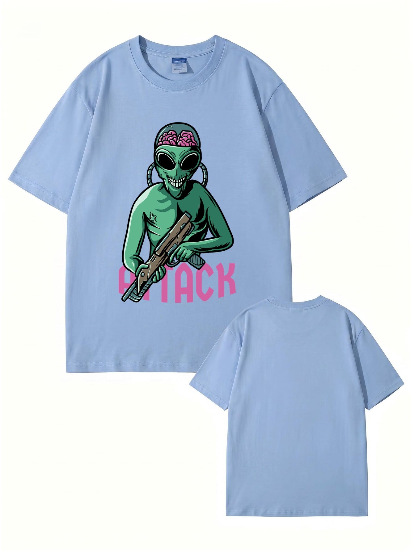 Alien Attack Graphic Print T-Shirt - Sci-Fi Unisex Cotton Tee