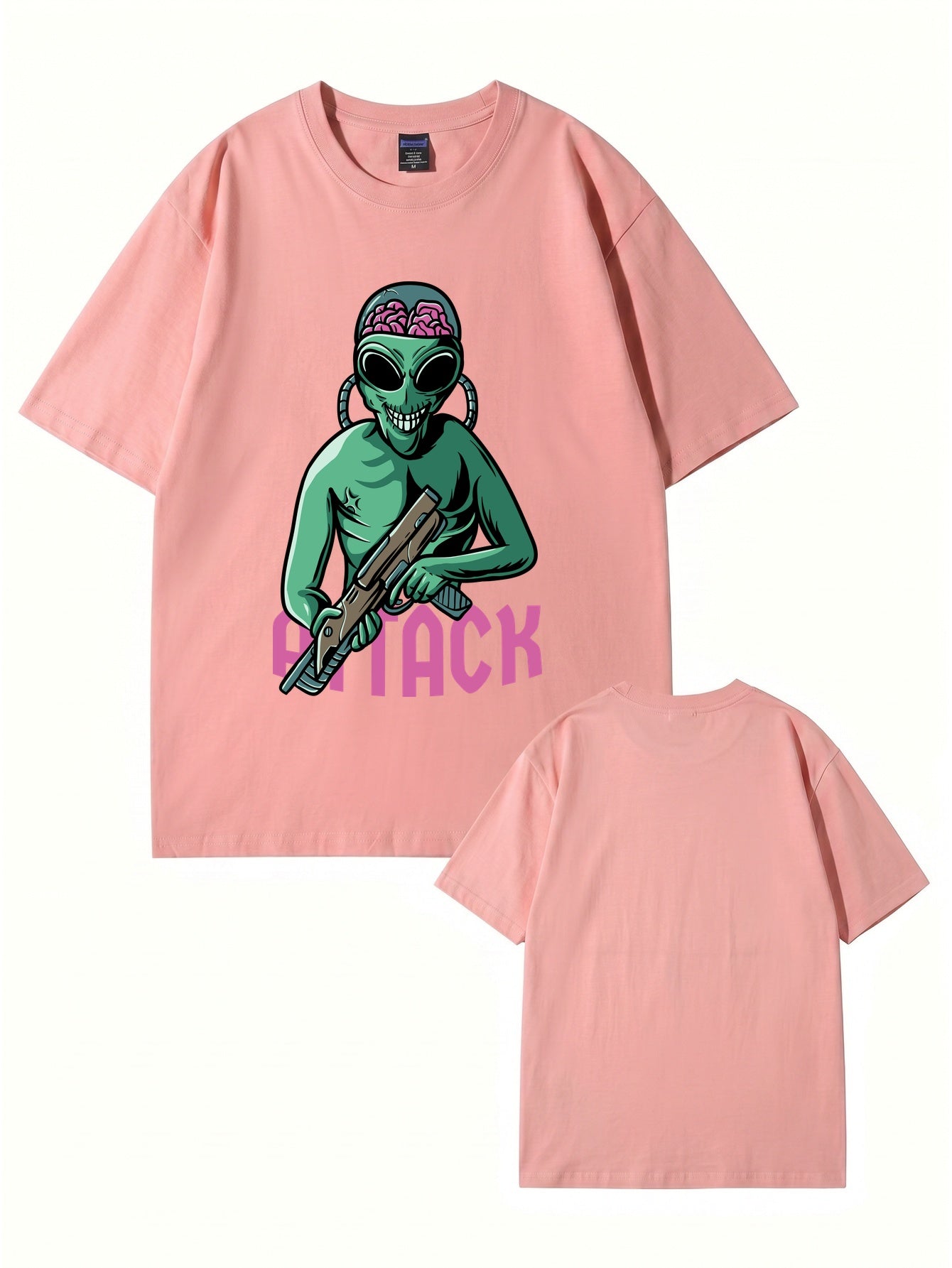Alien Attack Graphic Print T-Shirt - Sci-Fi Unisex Cotton Tee