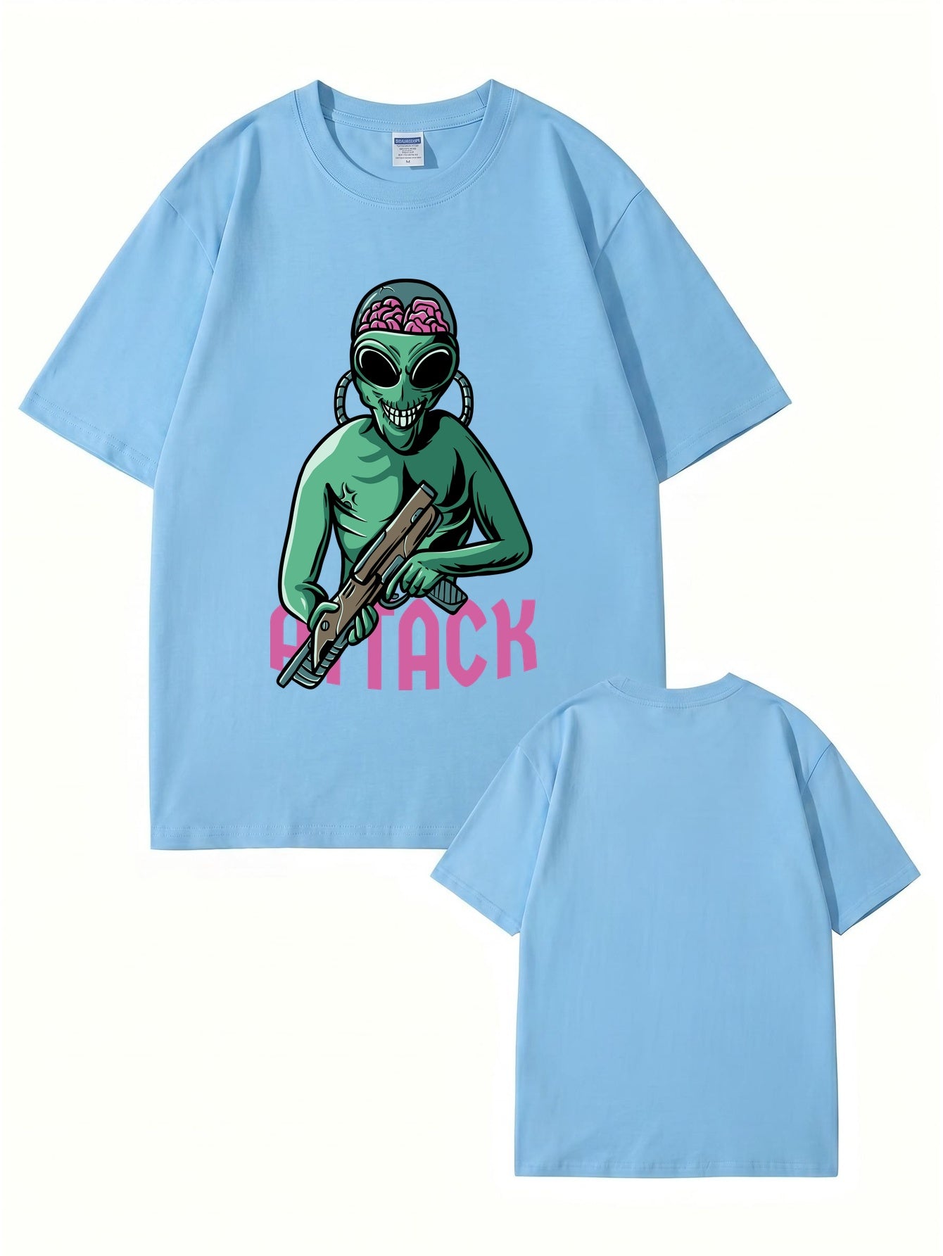 Alien Attack Graphic Print T-Shirt - Sci-Fi Unisex Cotton Tee