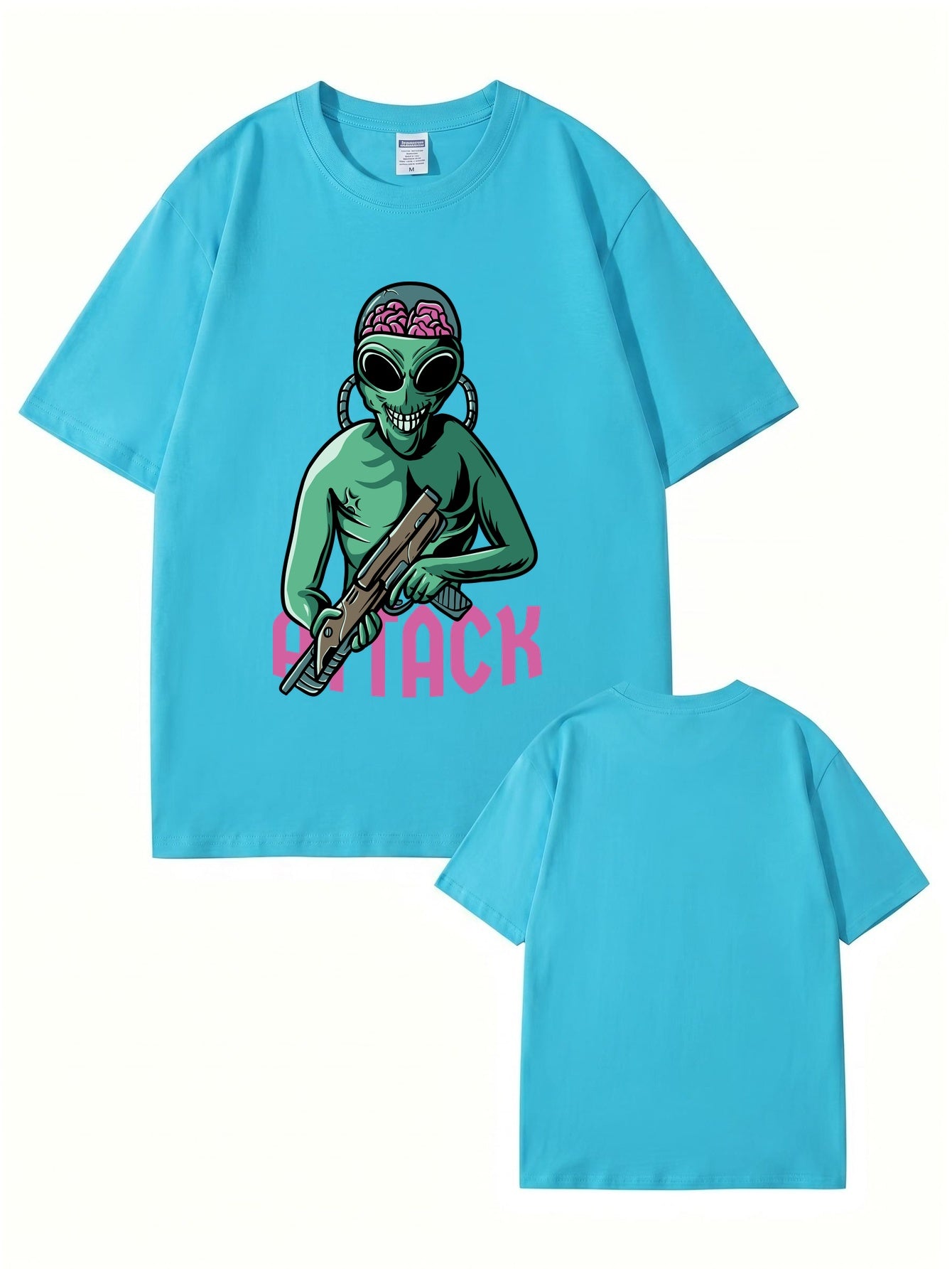 Alien Attack Graphic Print T-Shirt - Sci-Fi Unisex Cotton Tee
