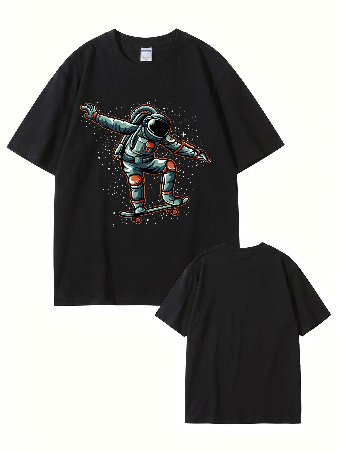 Astronaut Skateboarder Graphic Print T-Shirt - Premium 200gsm Cotton Tee