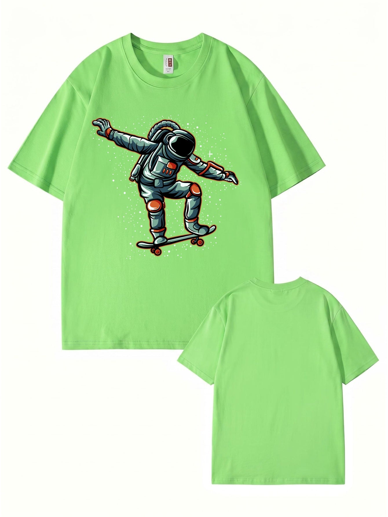 Astronaut Skateboarder Graphic Print T-Shirt - Premium 200gsm Cotton Tee