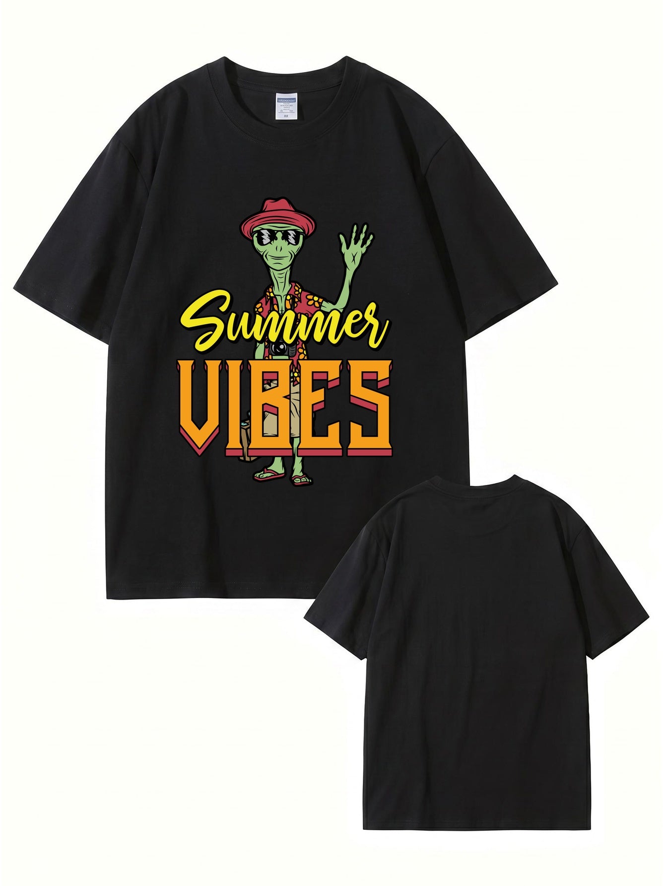 Summer Vibes Alien Graphic Print T-Shirt 200gsm Cotton