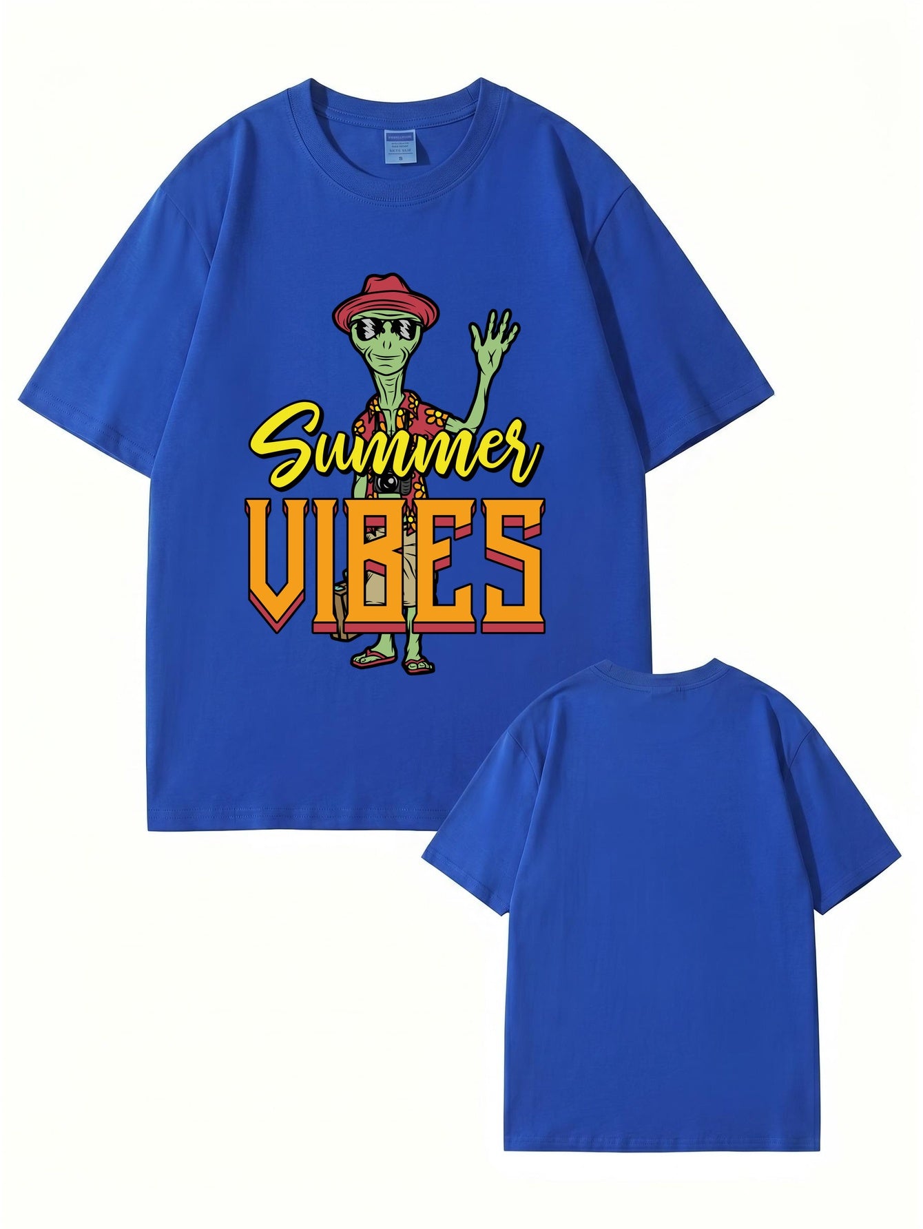 Summer Vibes Alien Graphic Print T-Shirt 200gsm Cotton