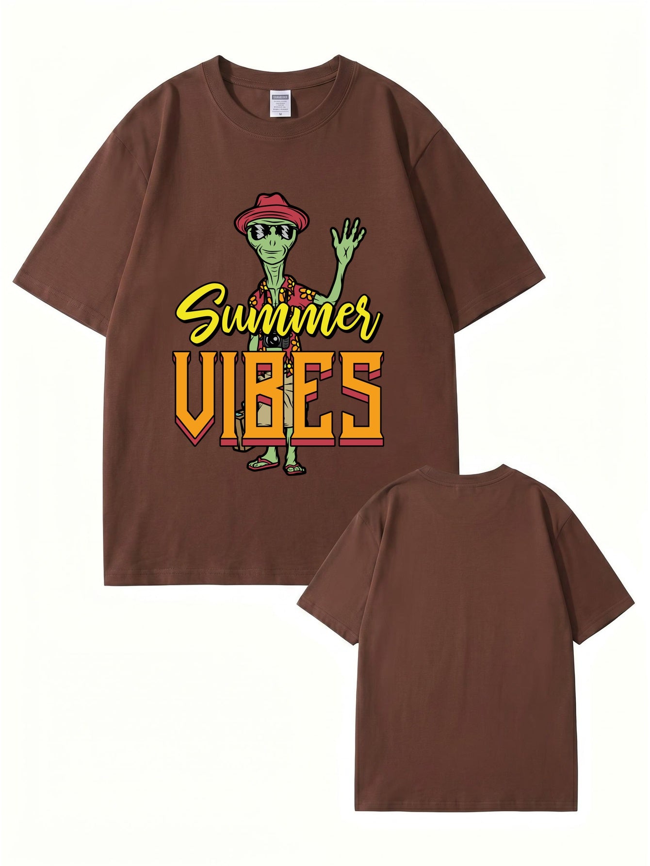 Summer Vibes Alien Graphic Print T-Shirt 200gsm Cotton