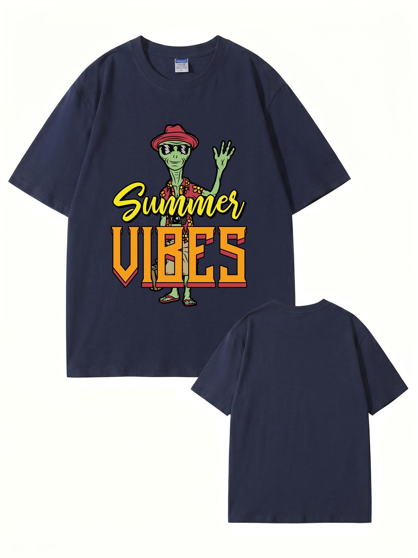 Summer Vibes Alien Graphic Print T-Shirt 200gsm Cotton