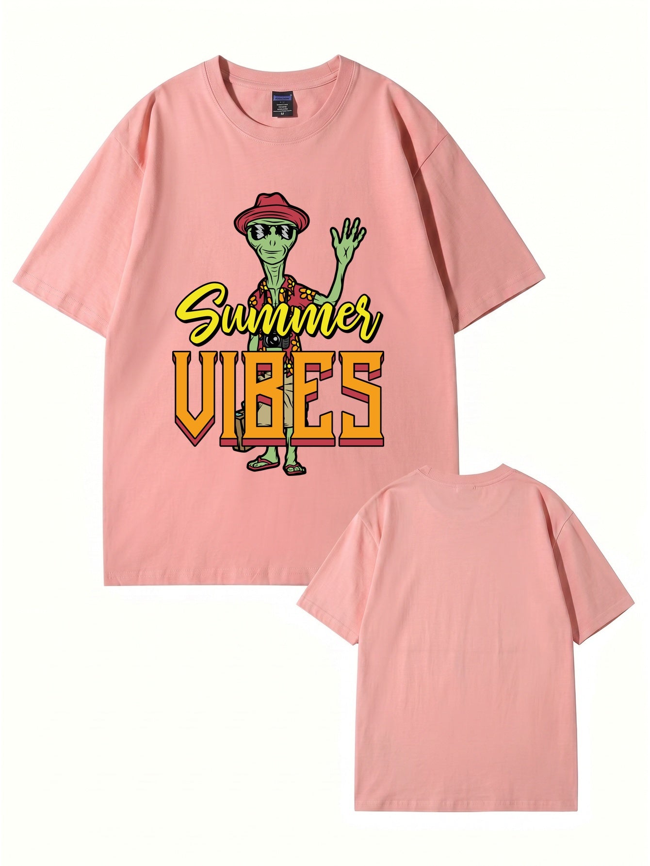 Summer Vibes Alien Graphic Print T-Shirt 200gsm Cotton