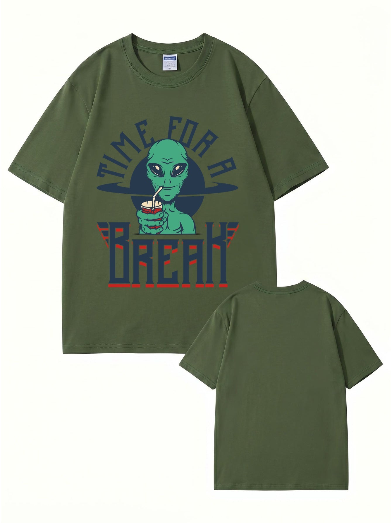 Time For A Break Alien Graphic T-Shirt | Funny Space Lover Cotton Tee