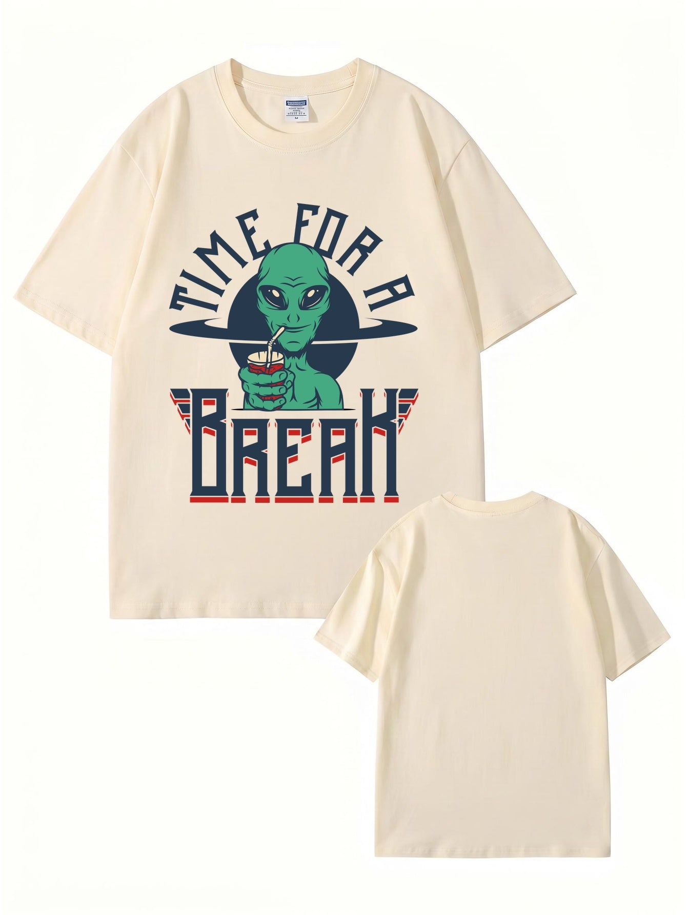 Time For A Break Alien Graphic T-Shirt | Funny Space Lover Cotton Tee
