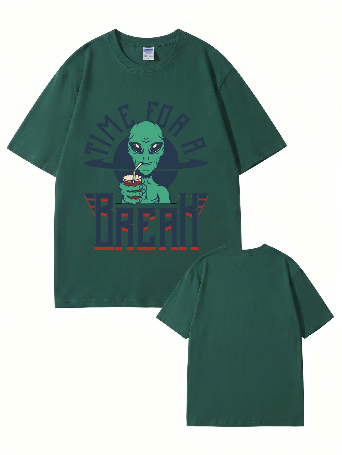 Time For A Break Alien Graphic T-Shirt | Funny Space Lover Cotton Tee