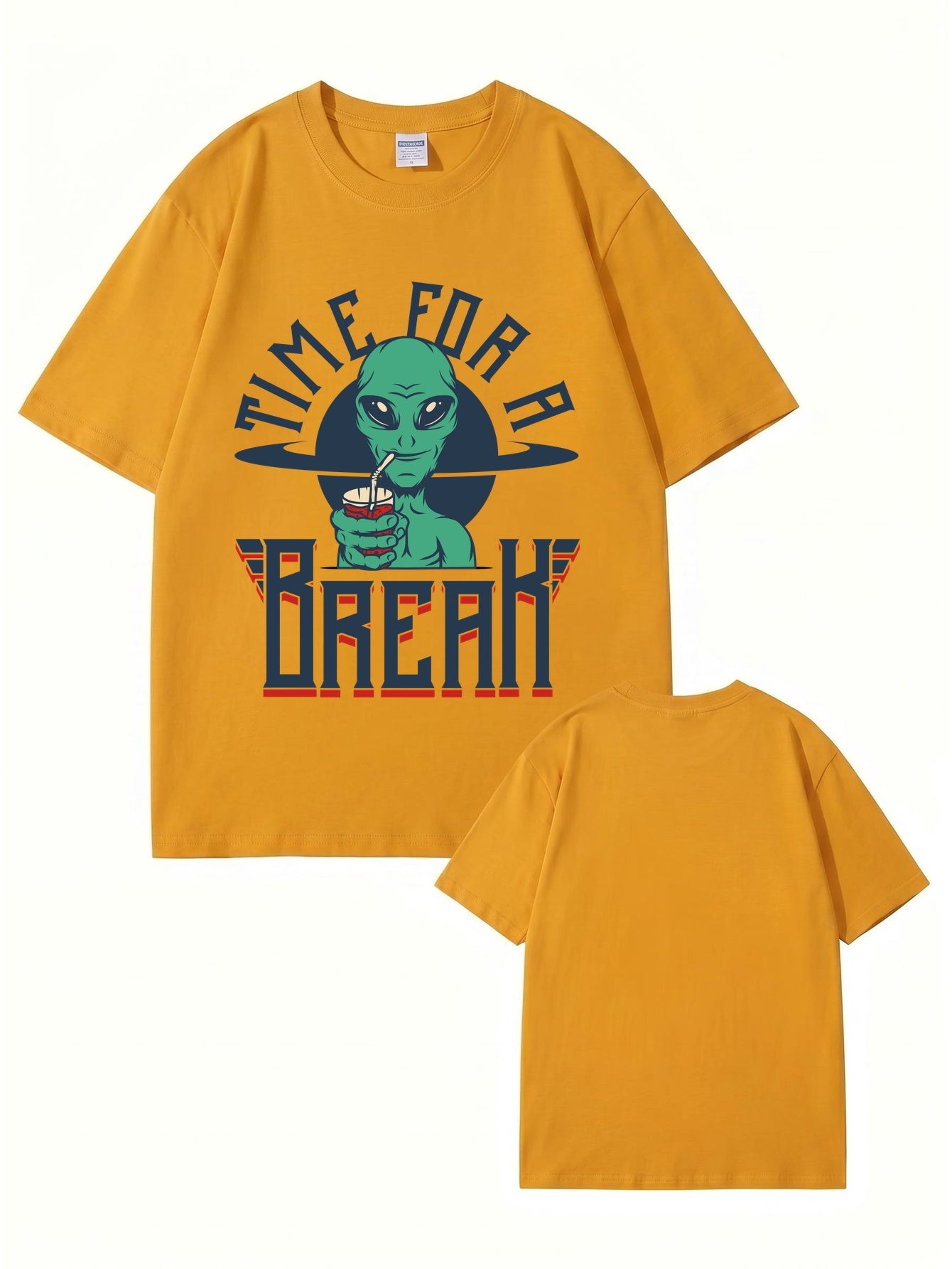 Time For A Break Alien Graphic T-Shirt | Funny Space Lover Cotton Tee