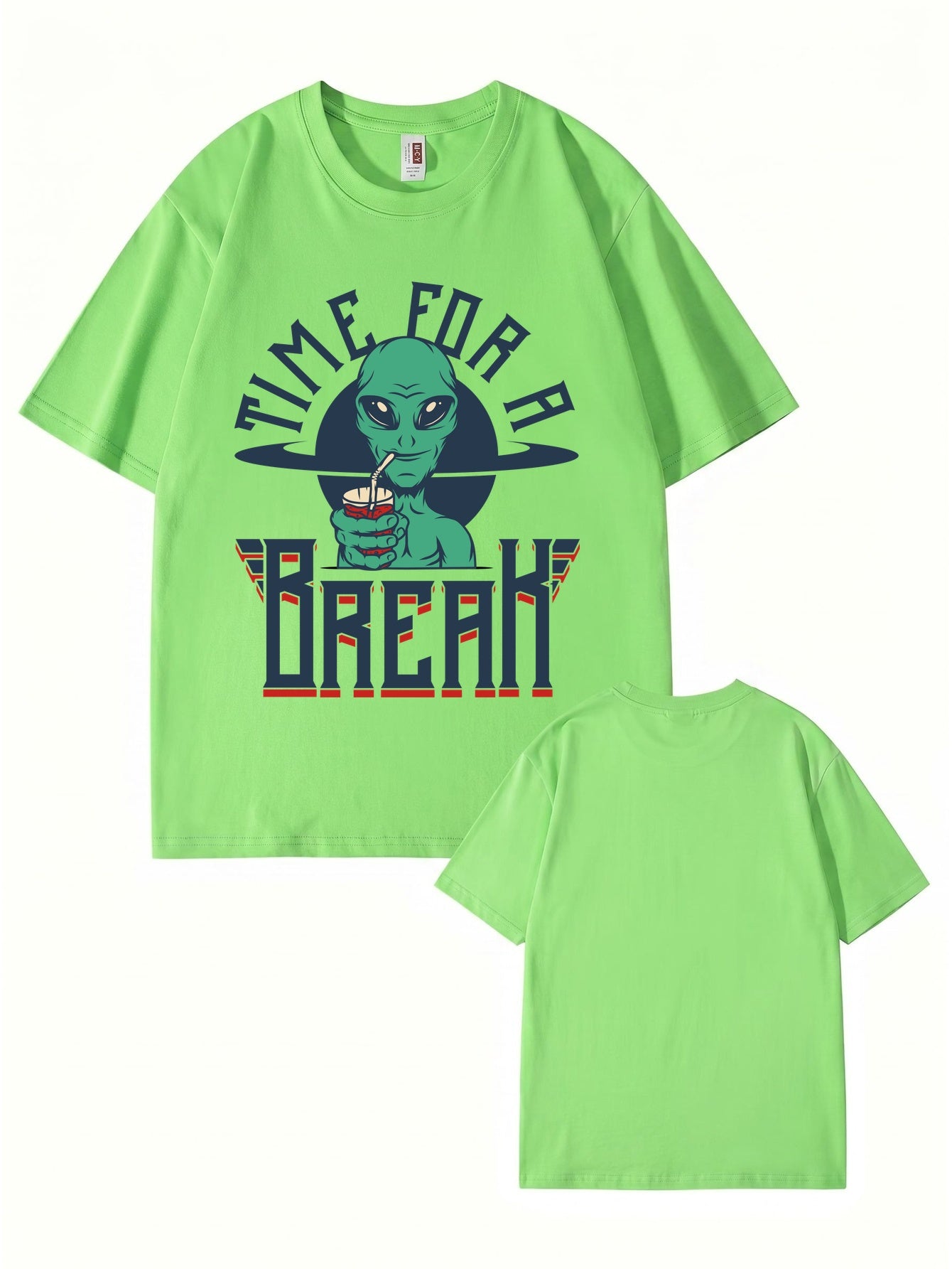 Time For A Break Alien Graphic T-Shirt | Funny Space Lover Cotton Tee