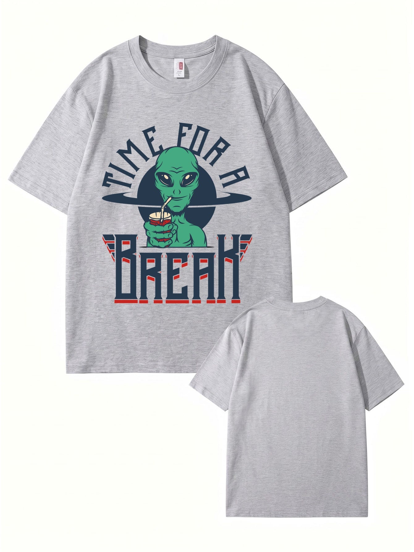 Time For A Break Alien Graphic T-Shirt | Funny Space Lover Cotton Tee