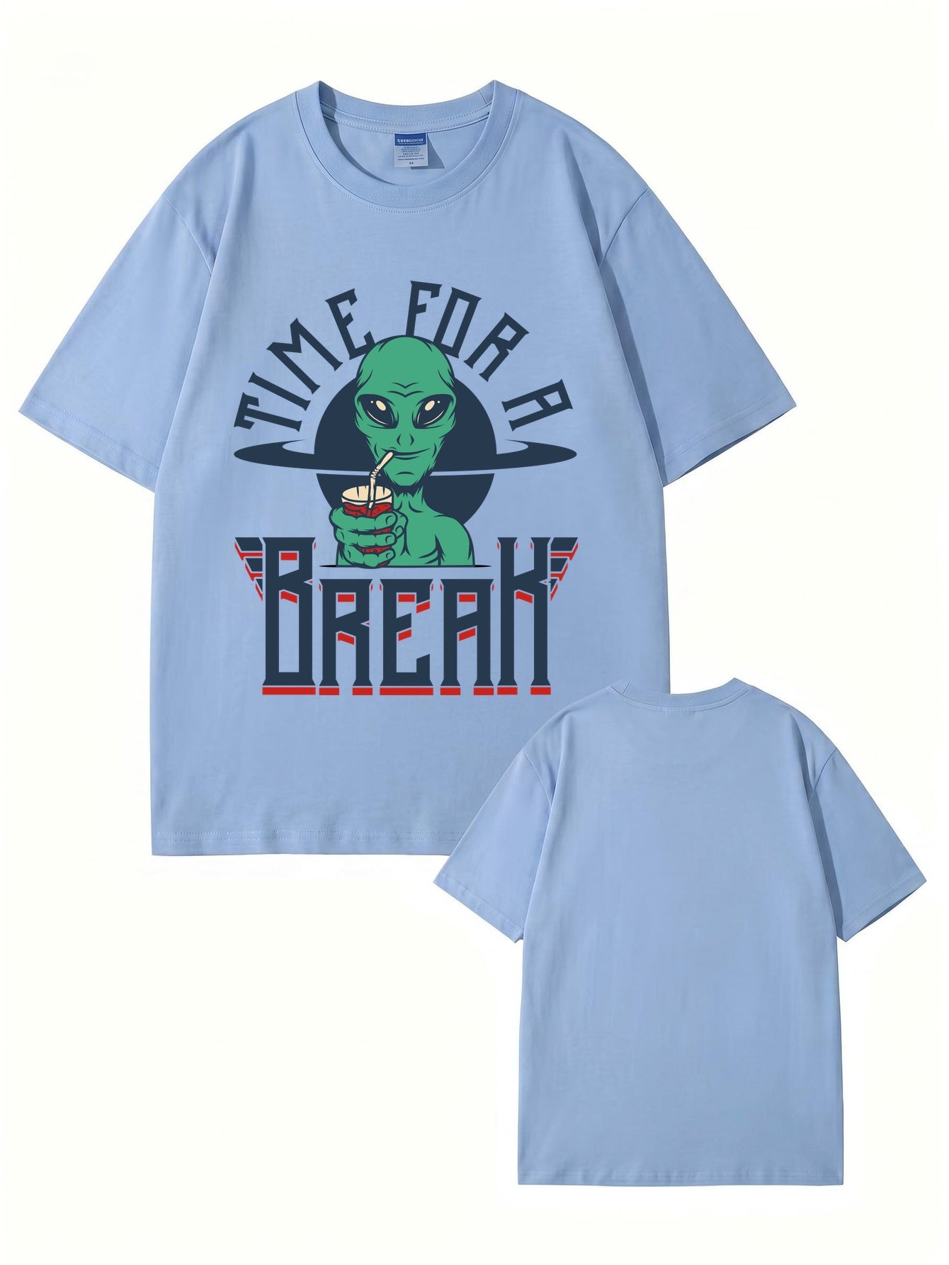 Time For A Break Alien Graphic T-Shirt | Funny Space Lover Cotton Tee