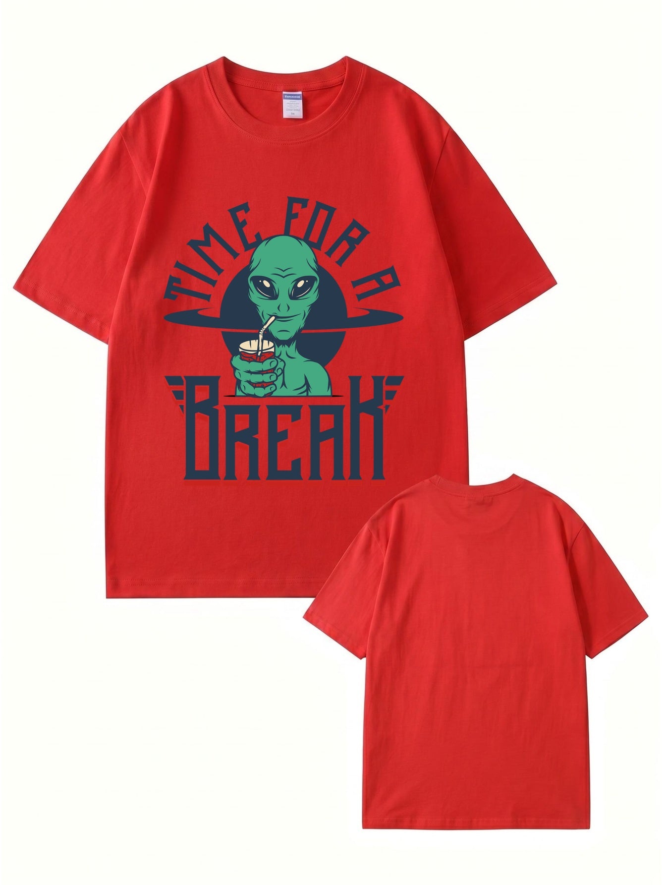 Time For A Break Alien Graphic T-Shirt | Funny Space Lover Cotton Tee