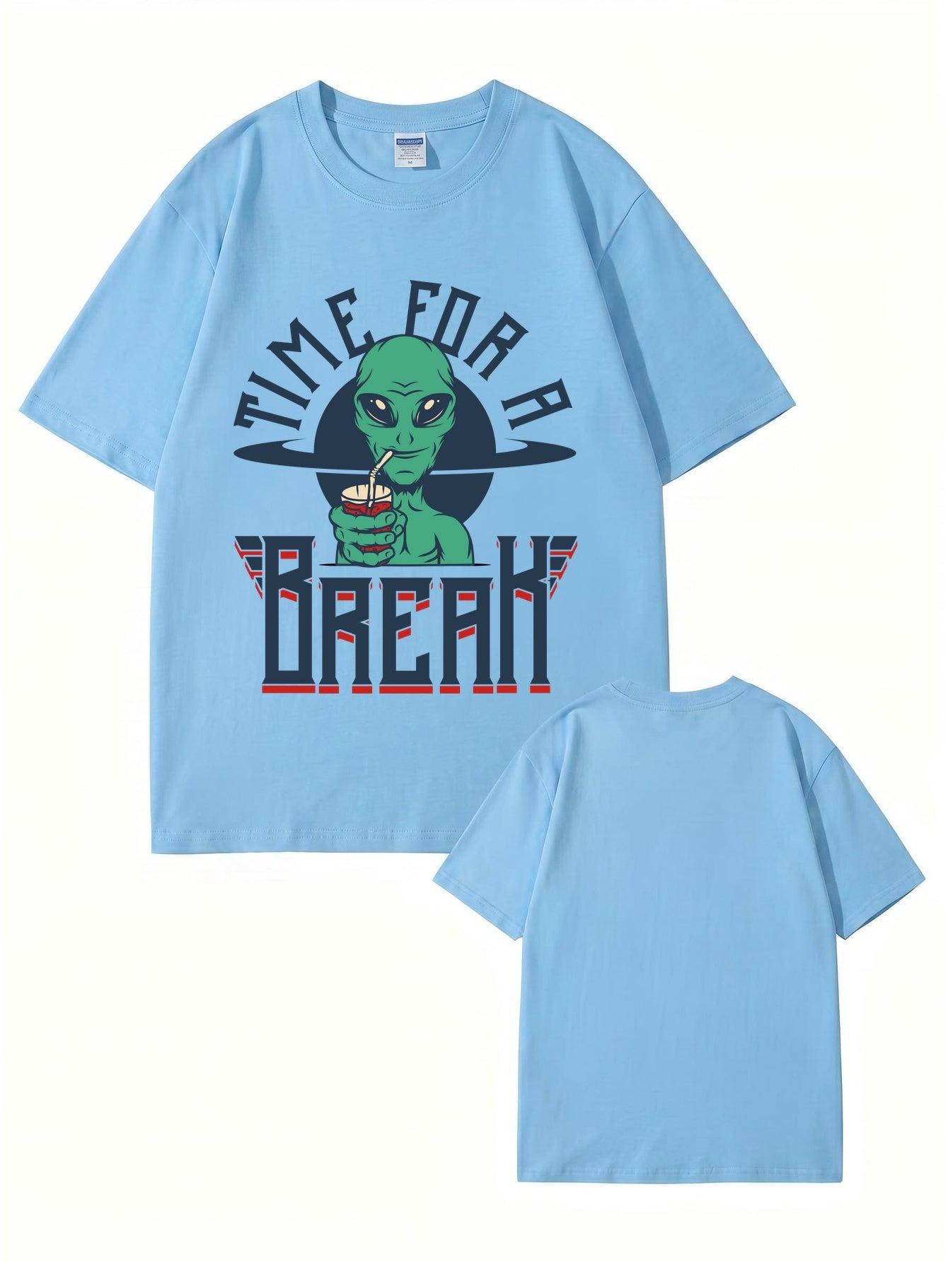 Time For A Break Alien Graphic T-Shirt | Funny Space Lover Cotton Tee