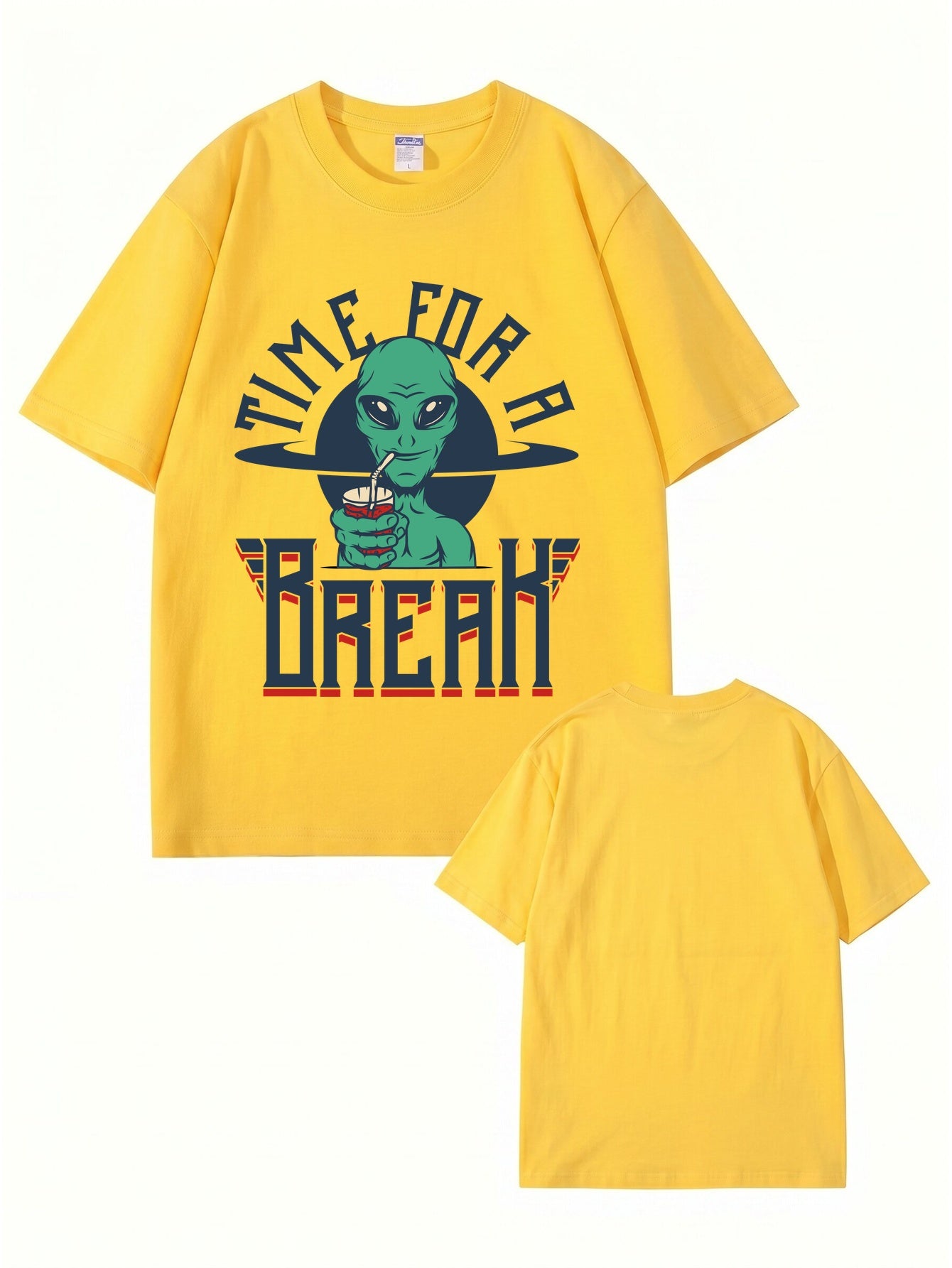 Time For A Break Alien Graphic T-Shirt | Funny Space Lover Cotton Tee