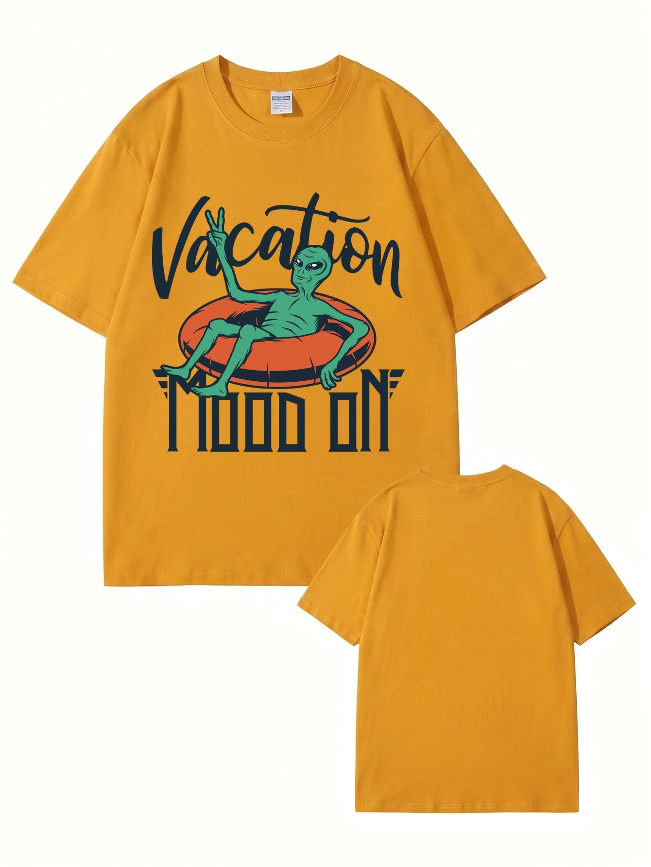 Vacation Mood On Alien Graphic T-Shirt - 22 Colors, Premium Cotton