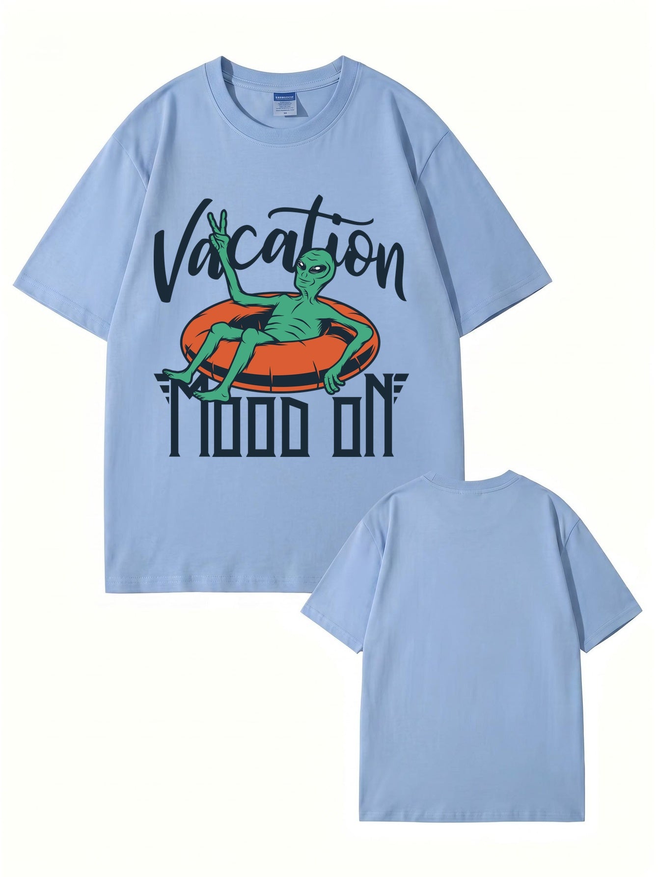 Vacation Mood On Alien Graphic T-Shirt - 22 Colors, Premium Cotton