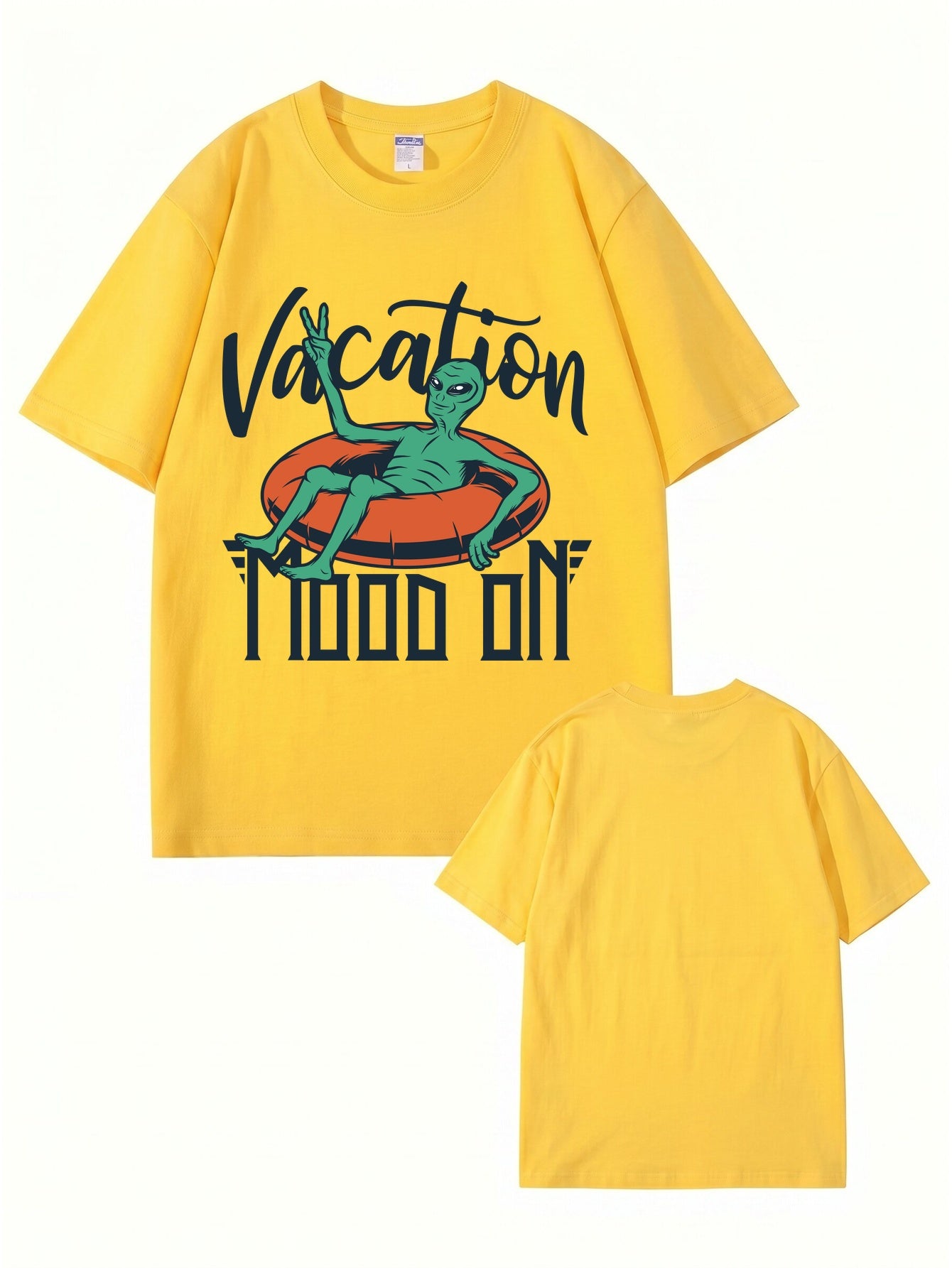 Vacation Mood On Alien Graphic T-Shirt - 22 Colors, Premium Cotton