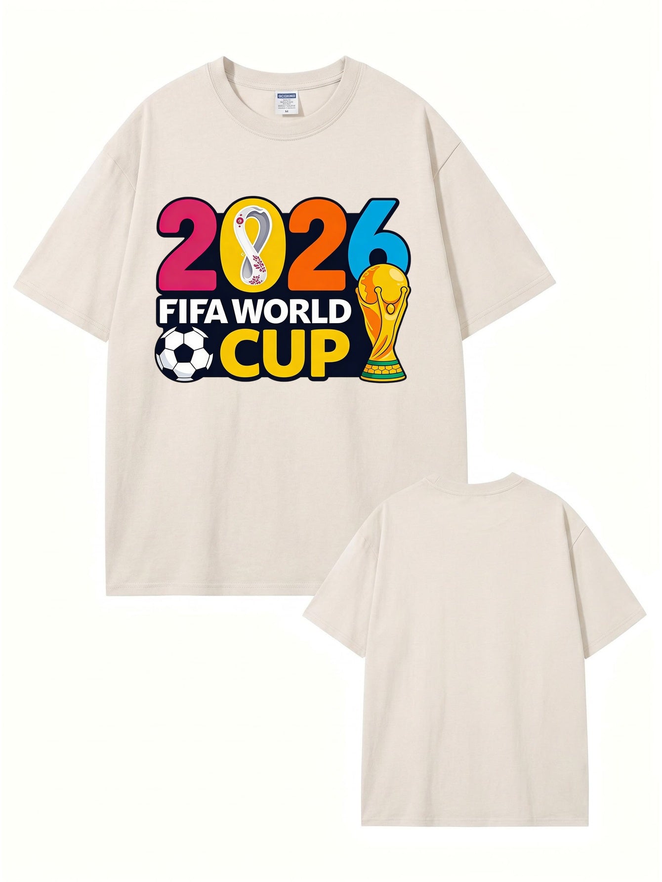 2026 FIFA World Cup Graphic Tee - Vintage Washed Heavyweight Cotton T-Shirt