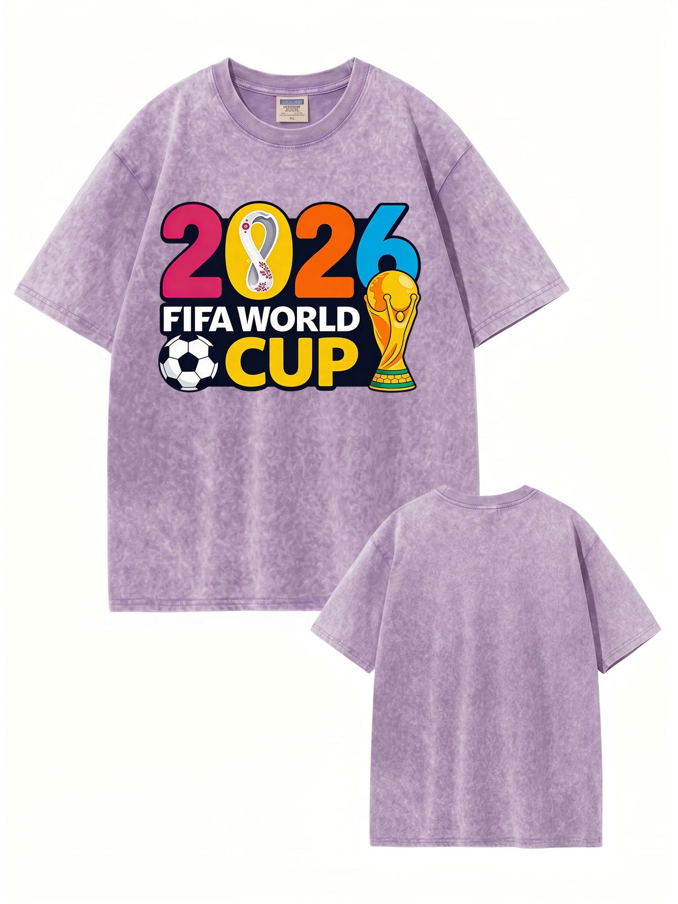 2026 FIFA World Cup Graphic Tee - Vintage Washed Heavyweight Cotton T-Shirt