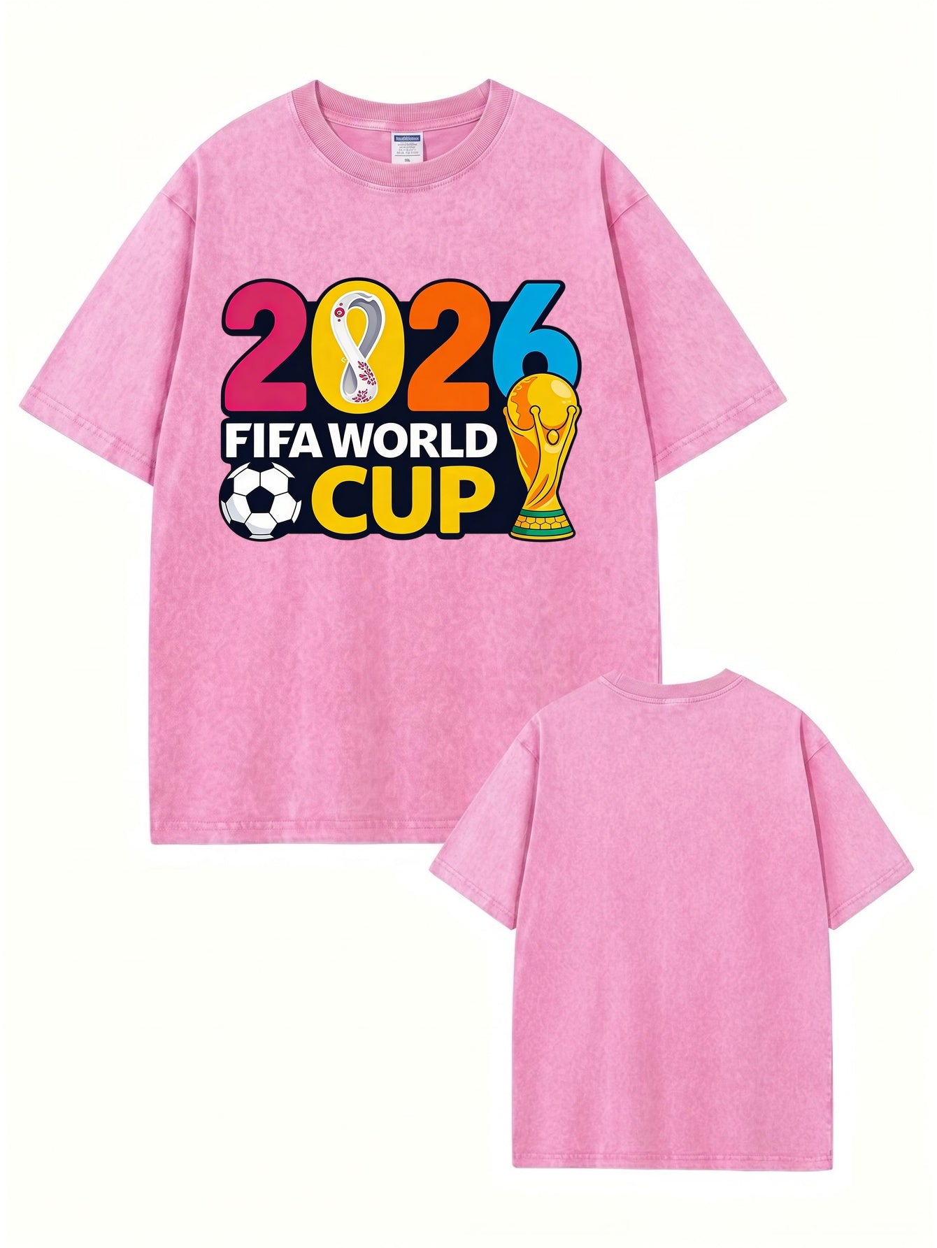 2026 FIFA World Cup Graphic Tee - Vintage Washed Heavyweight Cotton T-Shirt