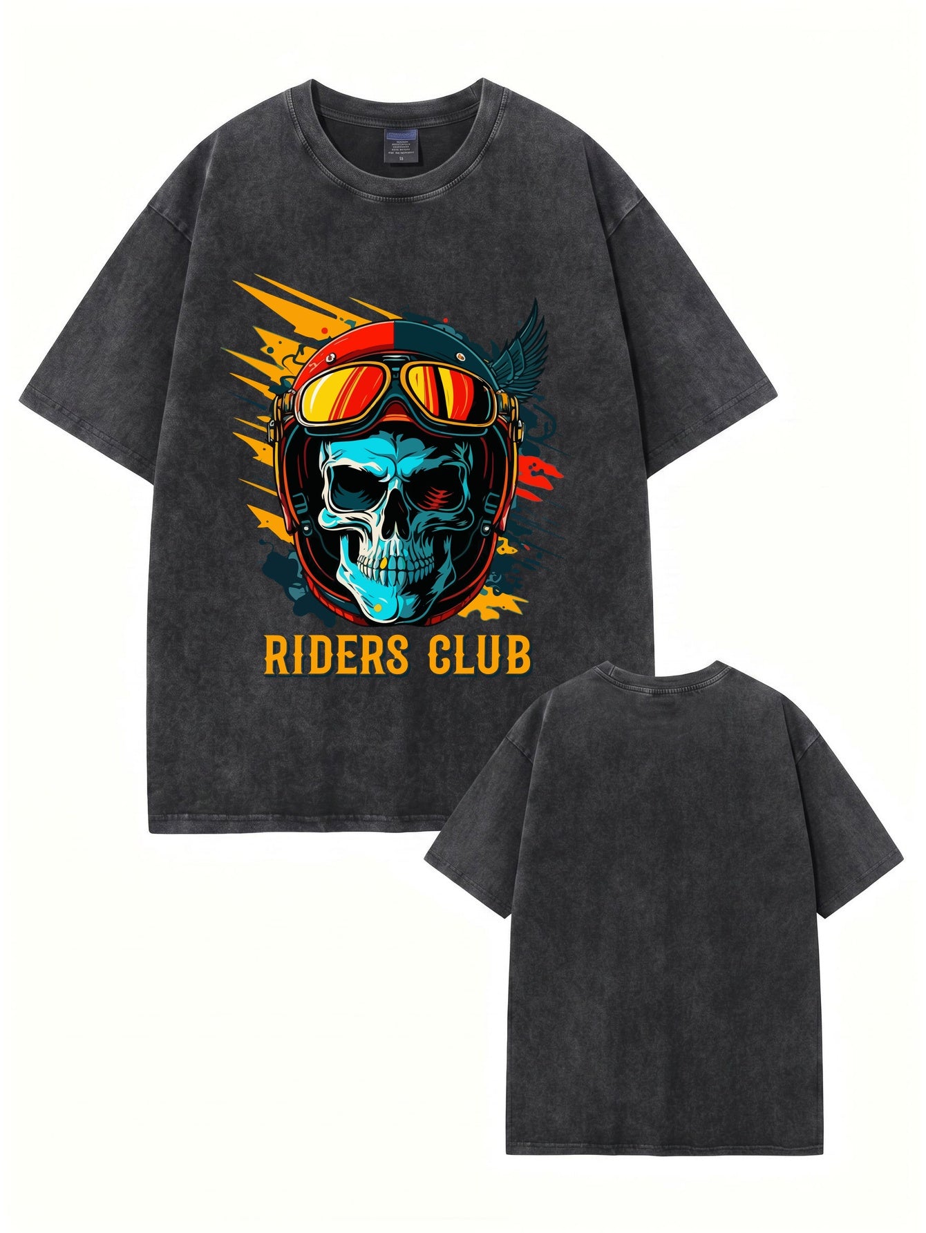 Riders Club Skull Vintage Washed Cotton T-Shirt