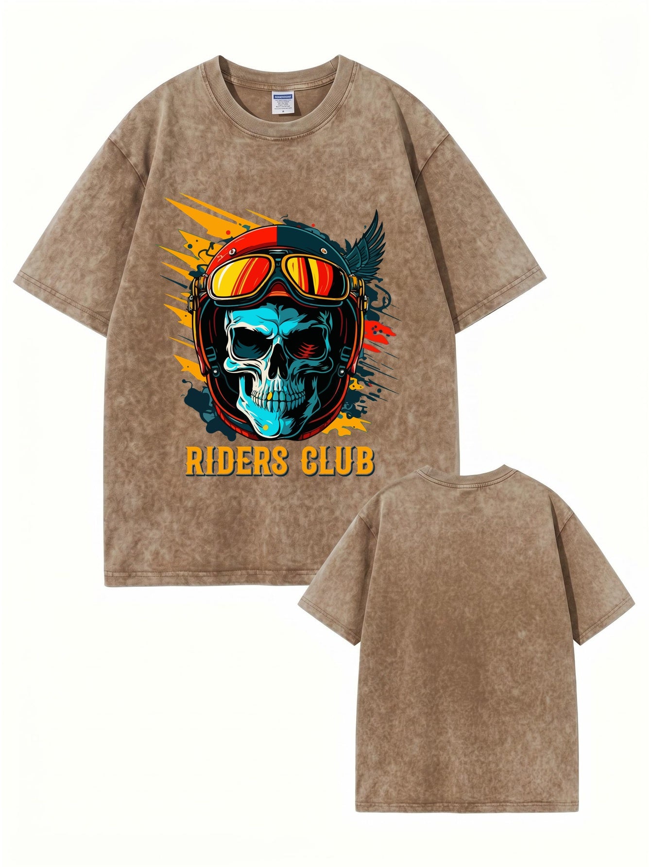 Riders Club Skull Vintage Washed Cotton T-Shirt