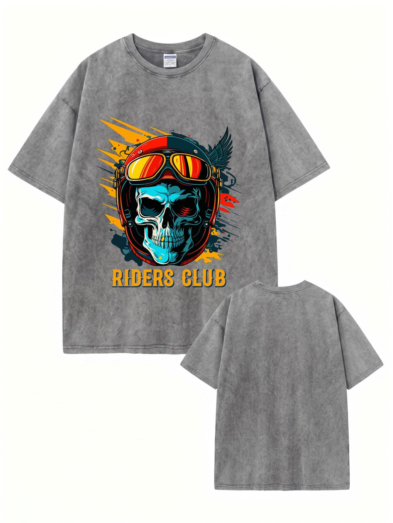 Riders Club Skull Vintage Washed Cotton T-Shirt