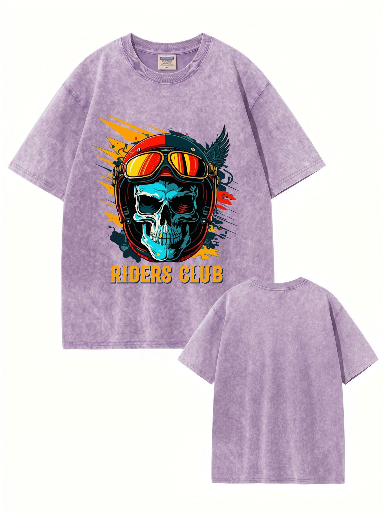 Riders Club Skull Vintage Washed Cotton T-Shirt