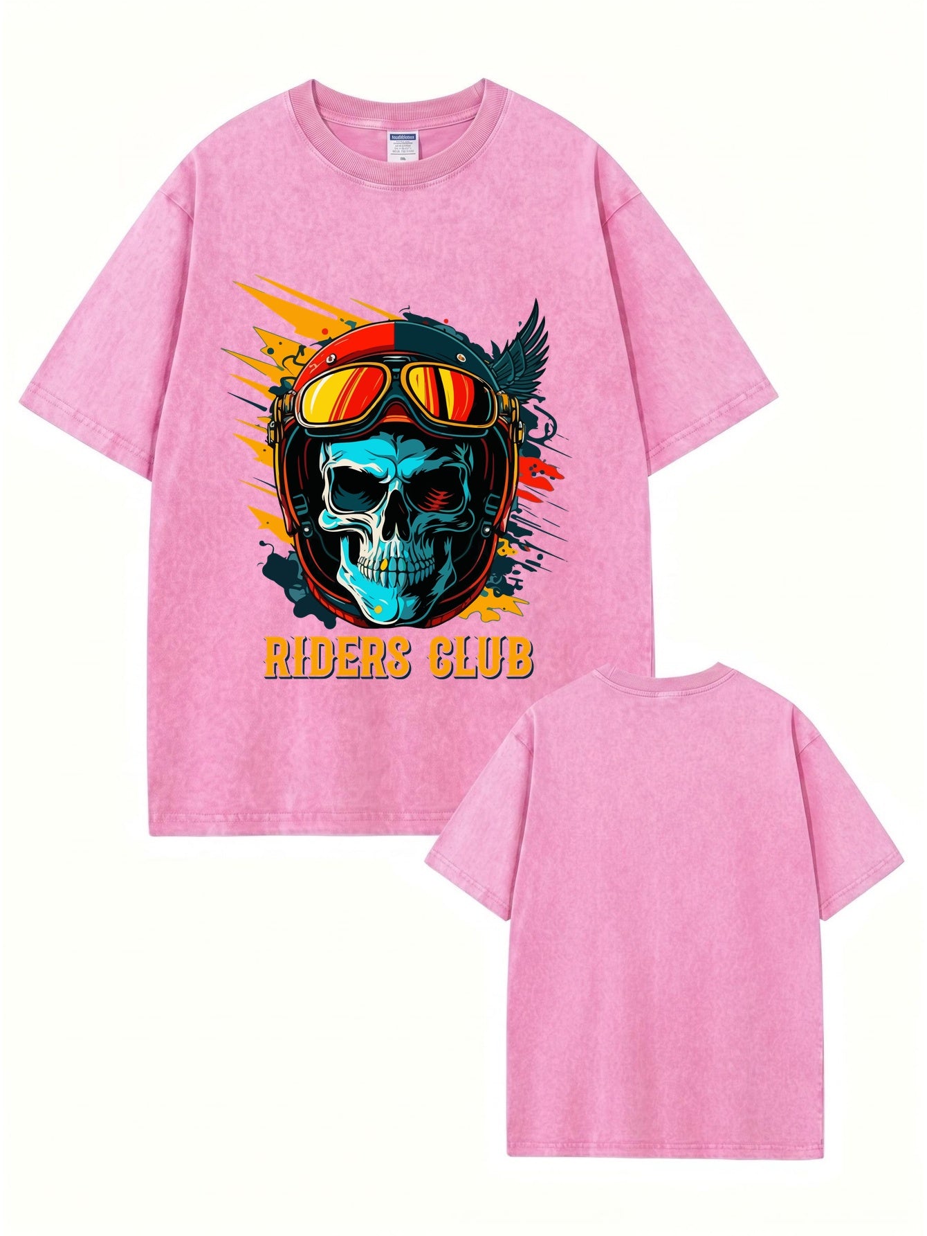 Riders Club Skull Vintage Washed Cotton T-Shirt