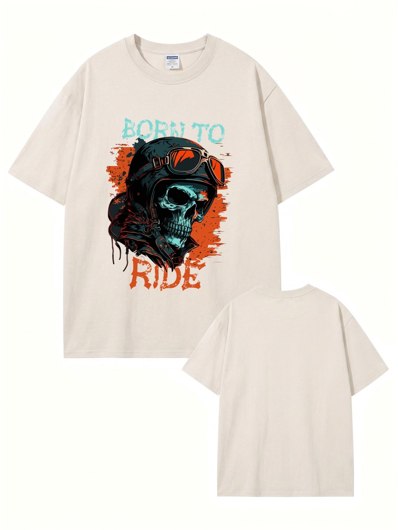 Born To Ride Vintage Washed Heavyweight Graphic T-Shirt