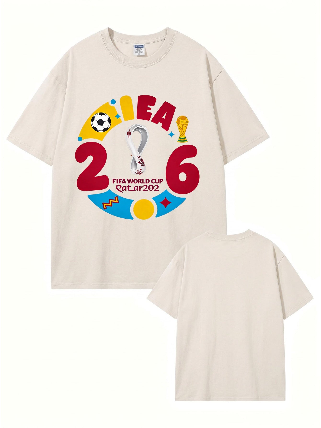 Vintage Washed FIFA World Cup 2026 Graphic Heavyweight Cotton T-Shirt