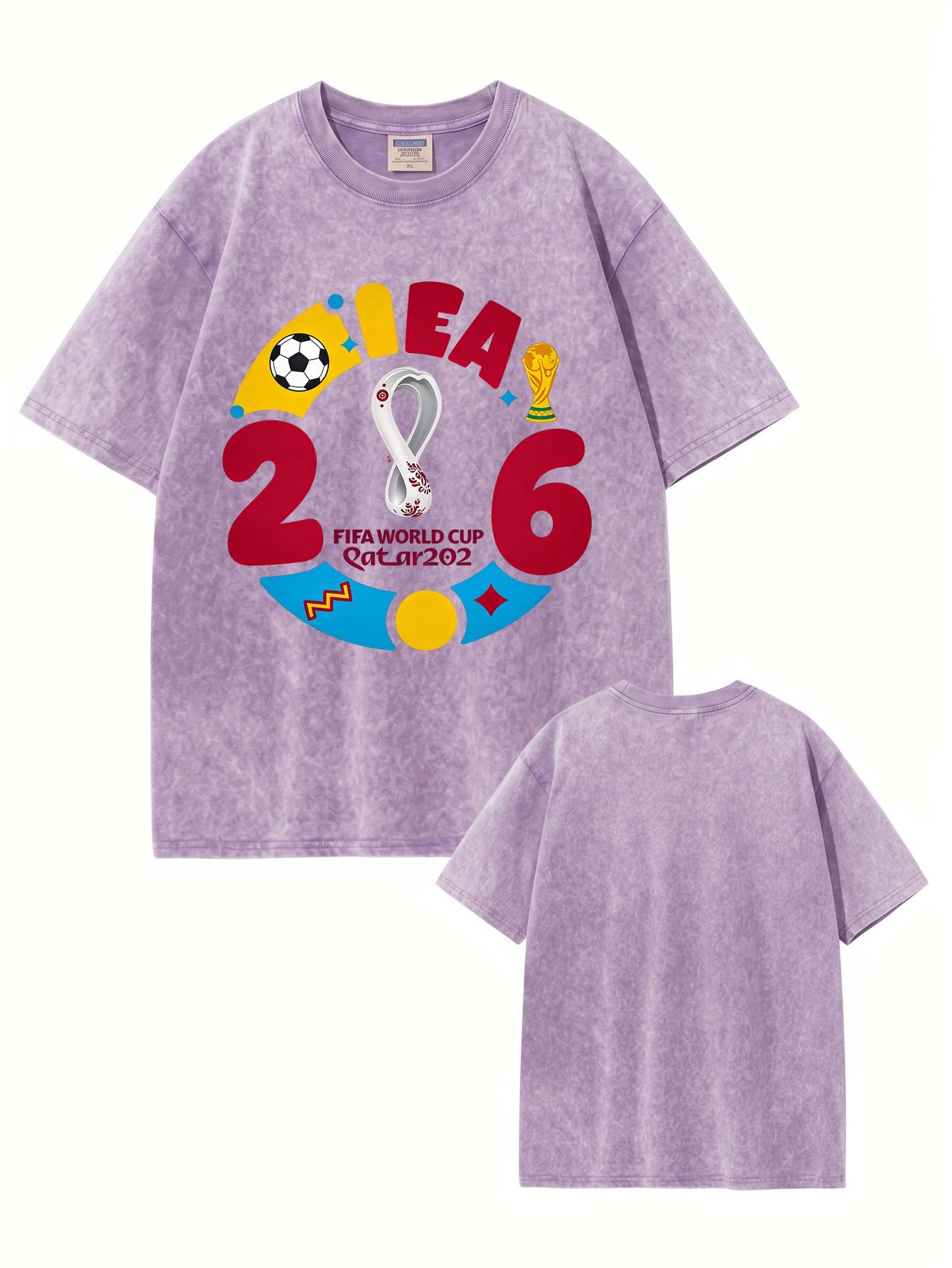 Vintage Washed FIFA World Cup 2026 Graphic Heavyweight Cotton T-Shirt