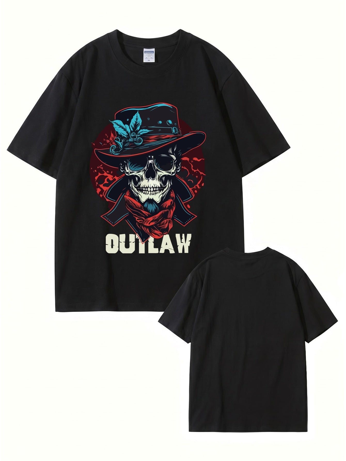 Outlaw Skull Graphic T-Shirt - Vintage Western Style Premium Cotton Tee