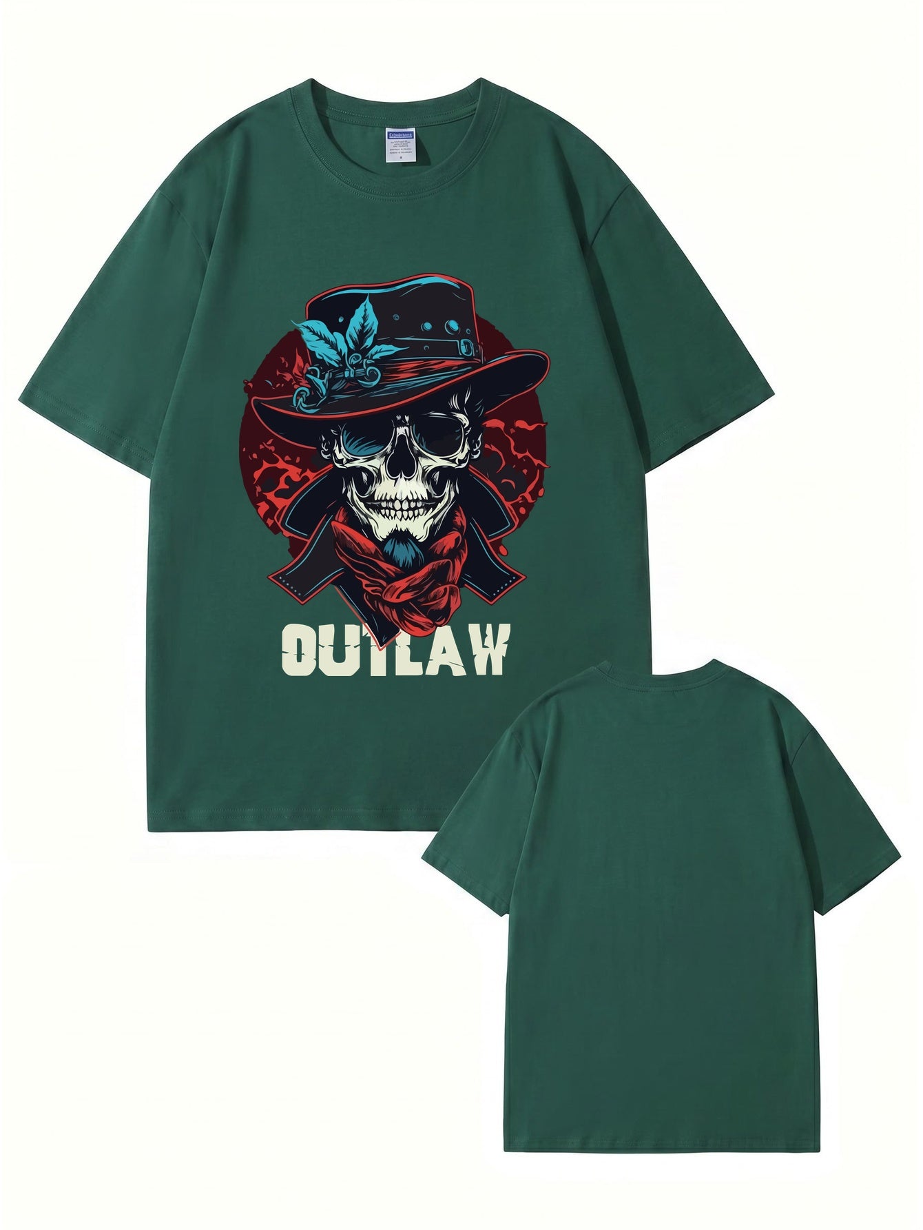Outlaw Skull Graphic T-Shirt - Vintage Western Style Premium Cotton Tee