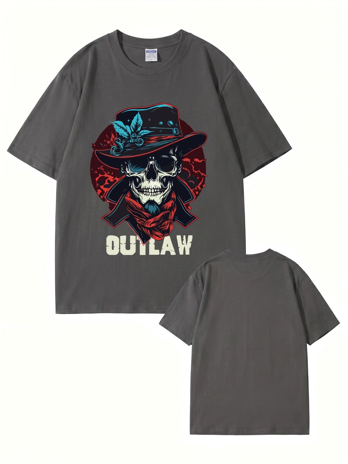Outlaw Skull Graphic T-Shirt - Vintage Western Style Premium Cotton Tee