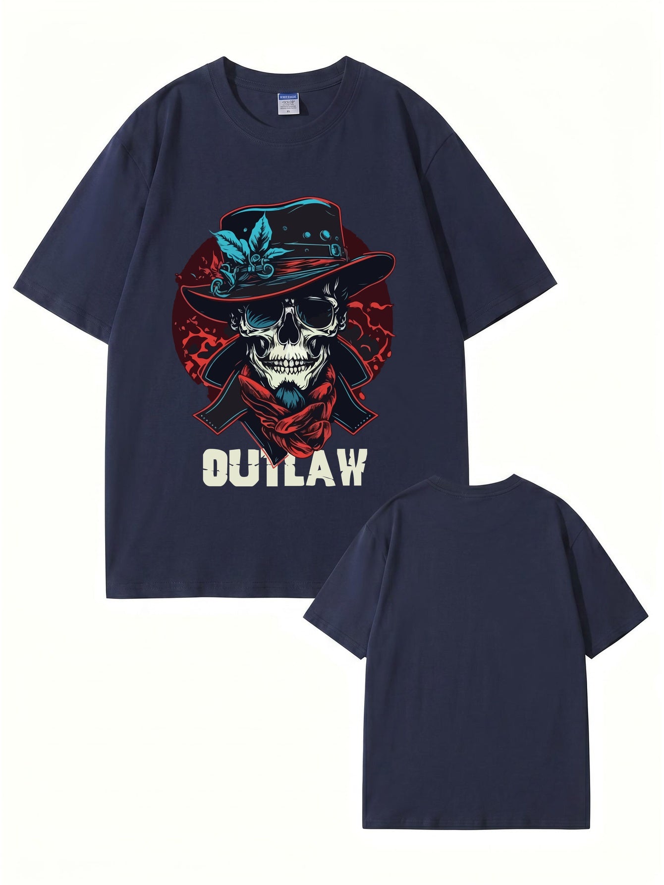 Outlaw Skull Graphic T-Shirt - Vintage Western Style Premium Cotton Tee
