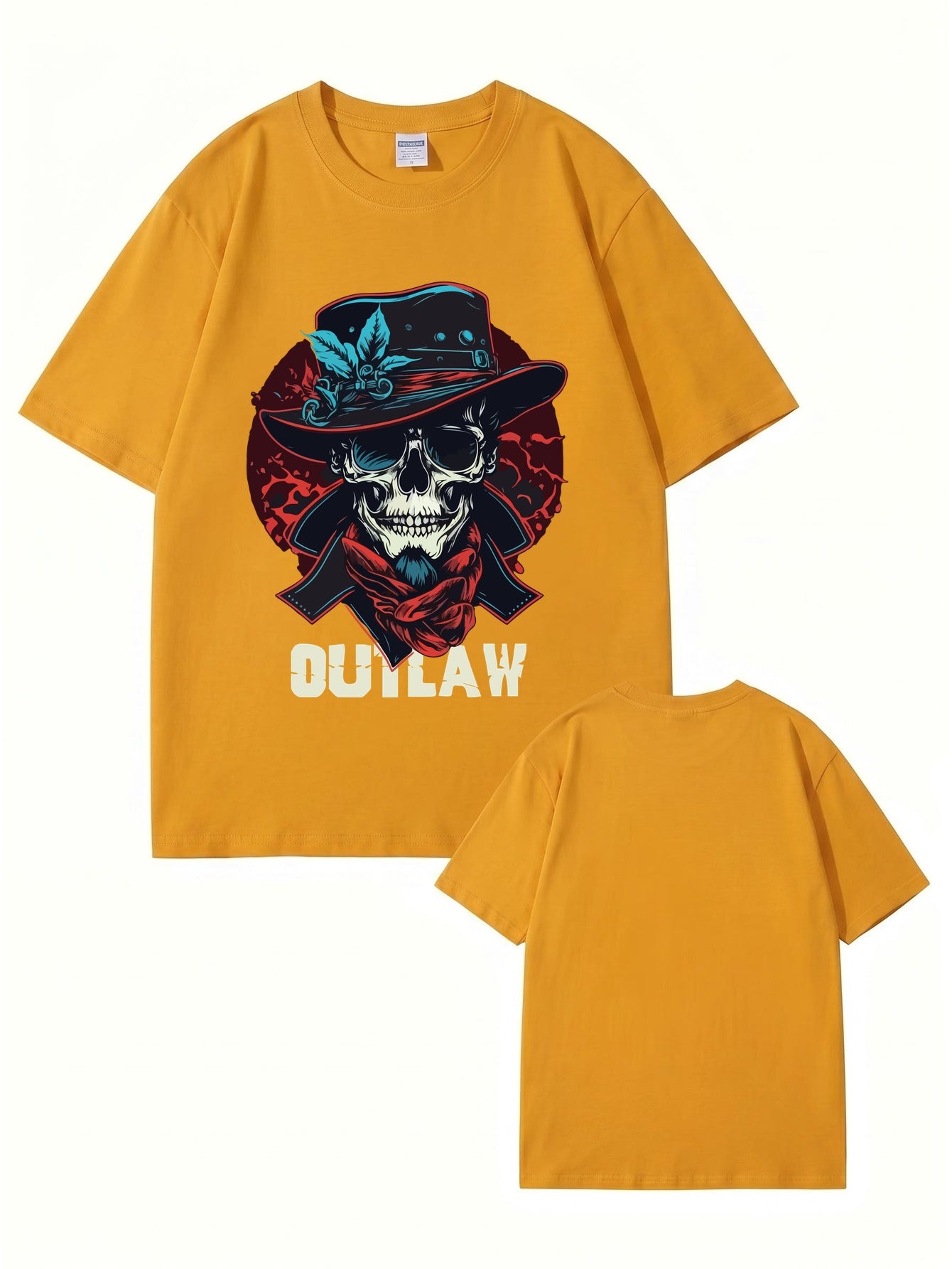 Outlaw Skull Graphic T-Shirt - Vintage Western Style Premium Cotton Tee