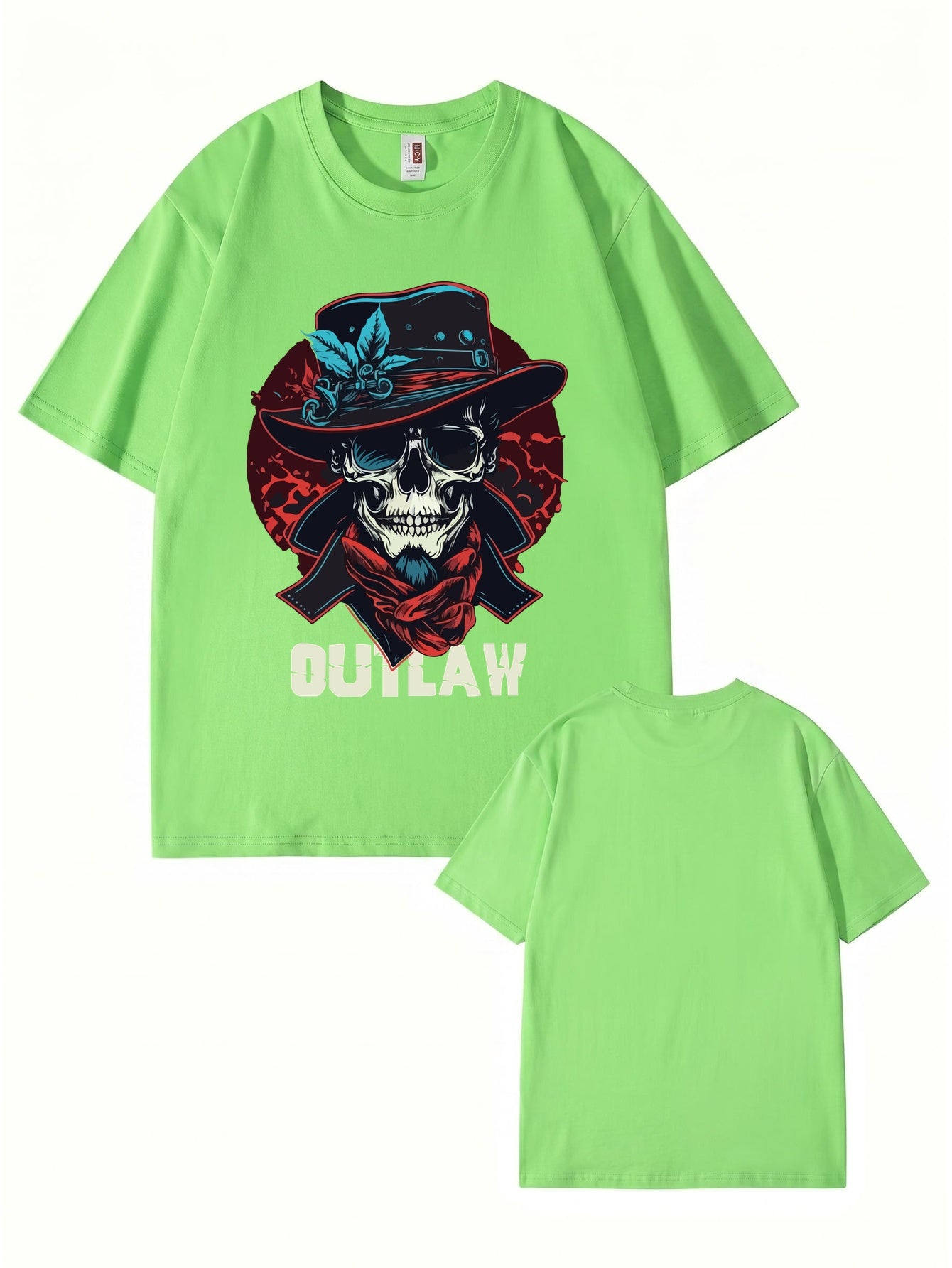 Outlaw Skull Graphic T-Shirt - Vintage Western Style Premium Cotton Tee