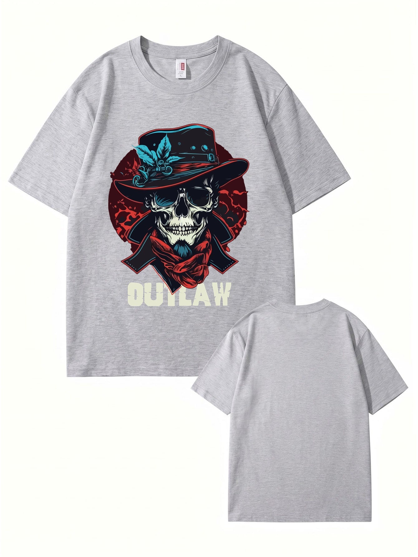 Outlaw Skull Graphic T-Shirt - Vintage Western Style Premium Cotton Tee
