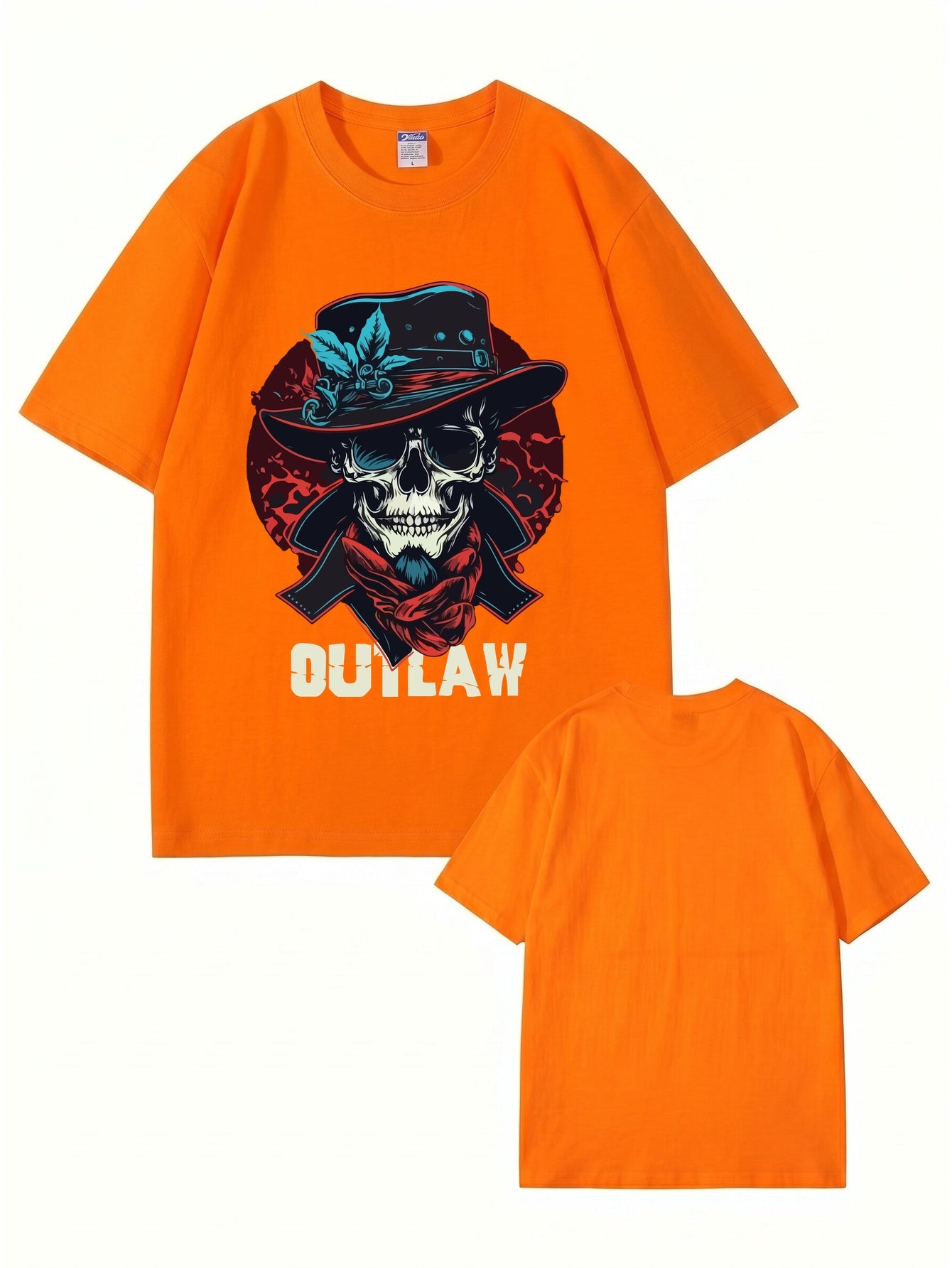 Outlaw Skull Graphic T-Shirt - Vintage Western Style Premium Cotton Tee