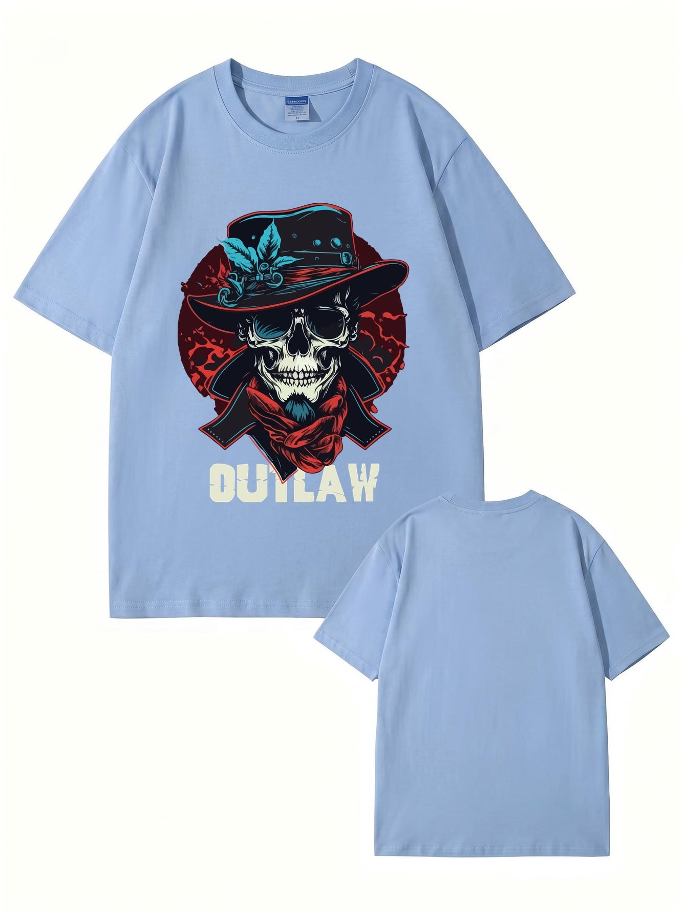 Outlaw Skull Graphic T-Shirt - Vintage Western Style Premium Cotton Tee