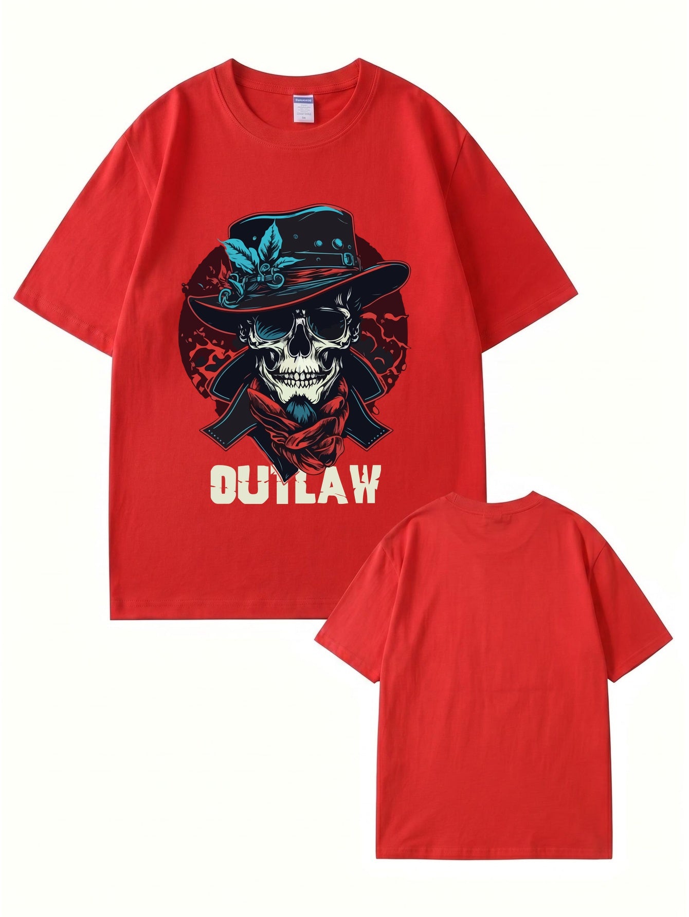 Outlaw Skull Graphic T-Shirt - Vintage Western Style Premium Cotton Tee