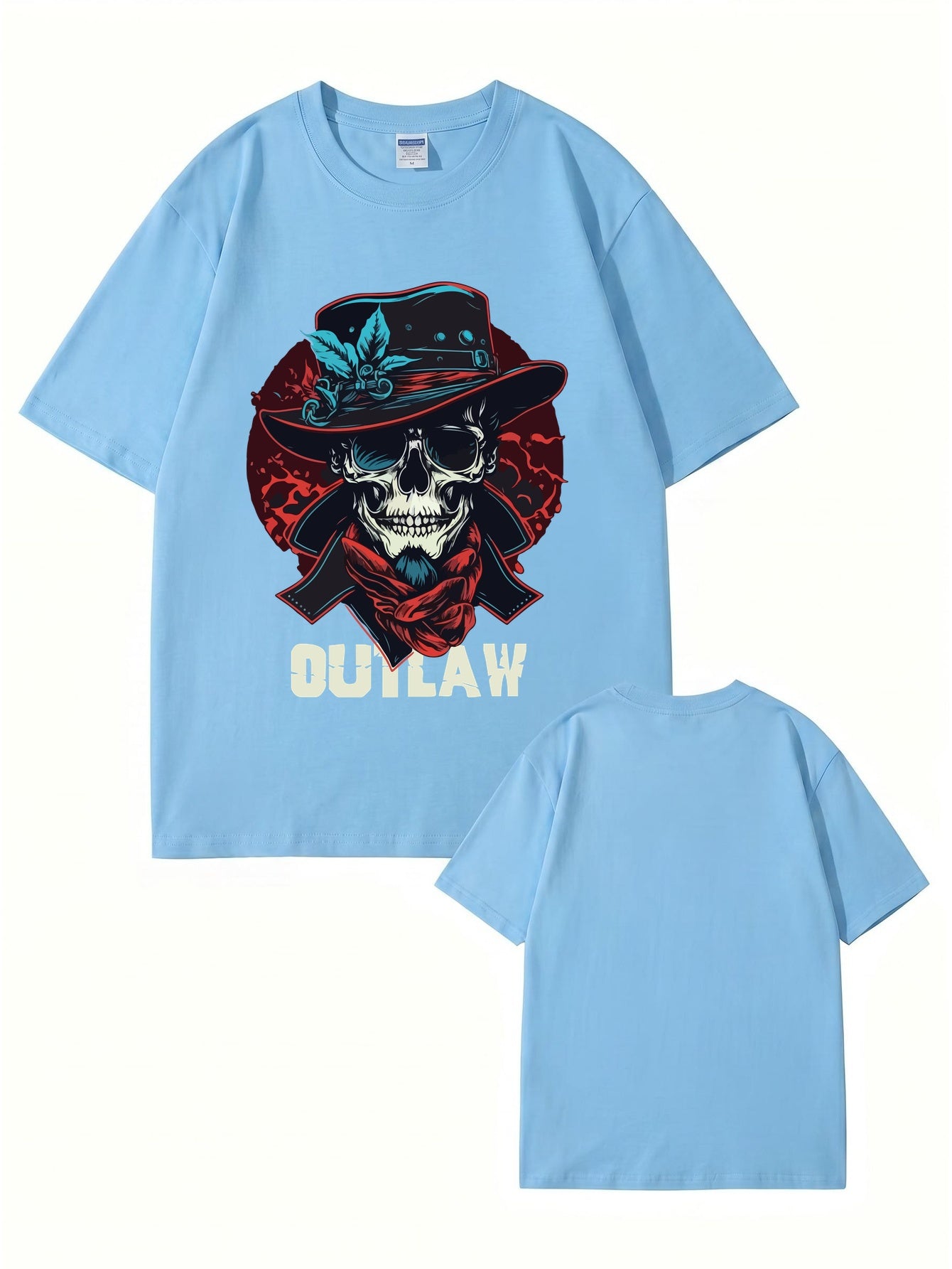 Outlaw Skull Graphic T-Shirt - Vintage Western Style Premium Cotton Tee