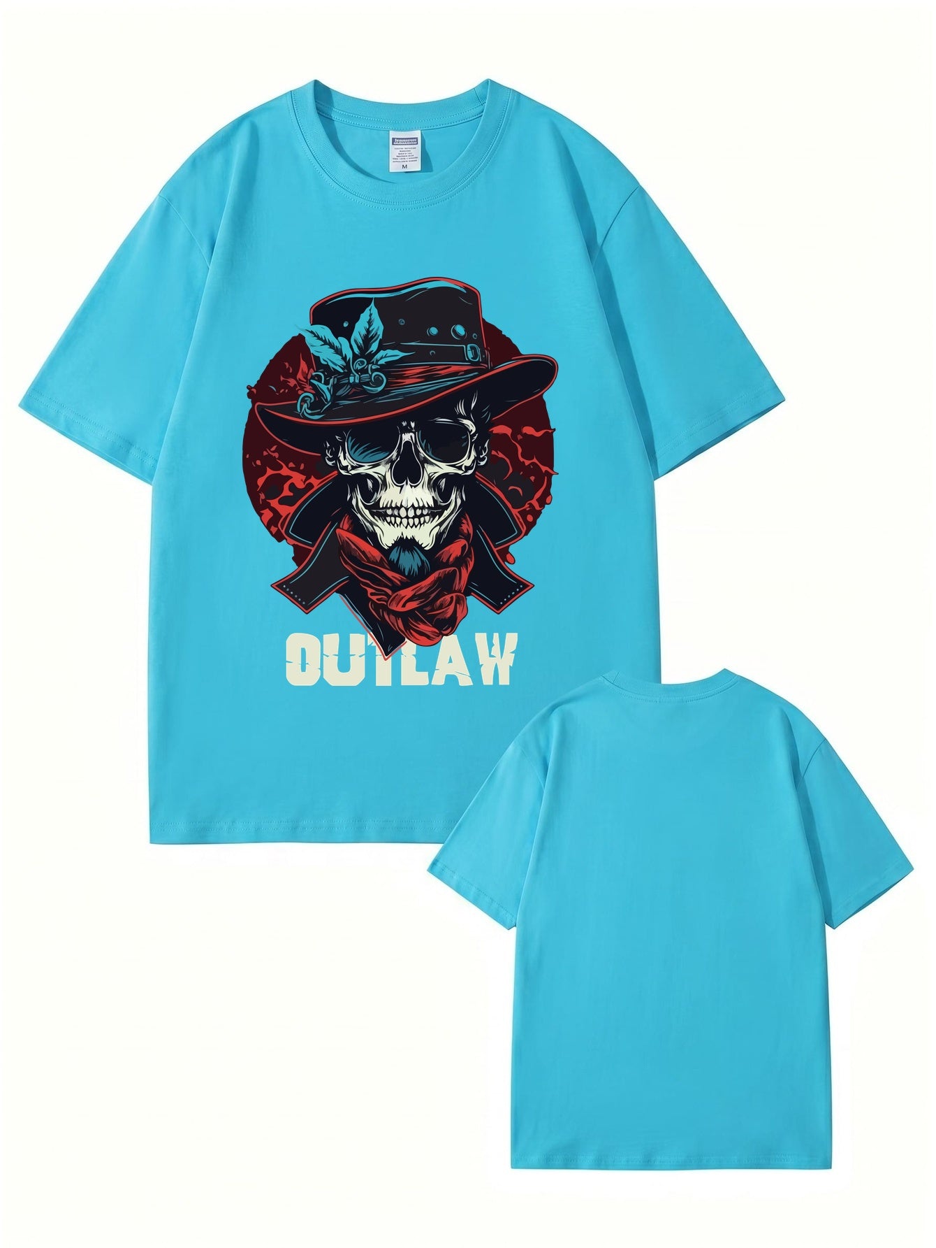 Outlaw Skull Graphic T-Shirt - Vintage Western Style Premium Cotton Tee