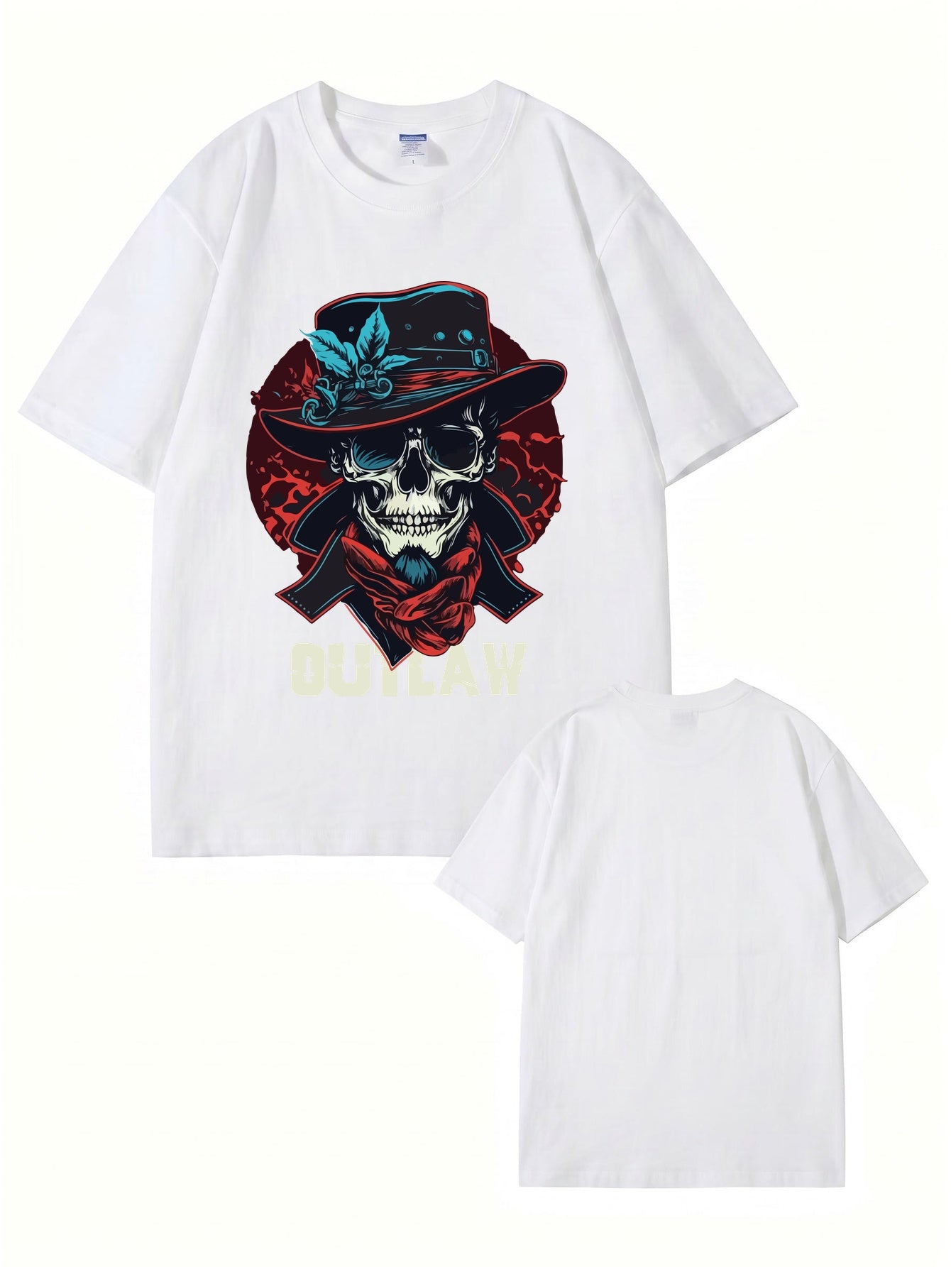 Outlaw Skull Graphic T-Shirt - Vintage Western Style Premium Cotton Tee